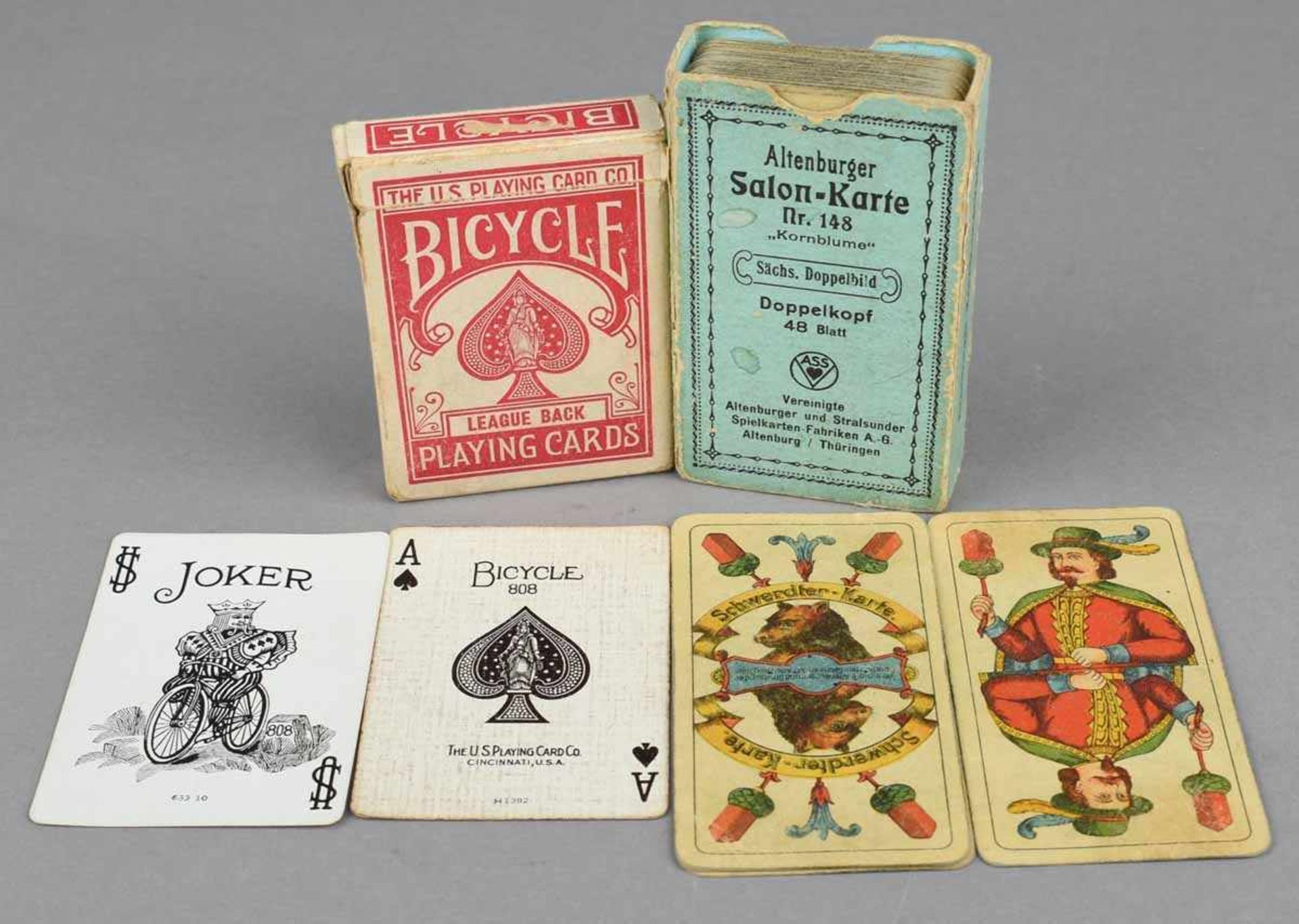 Paar Kartenspiele Altenburger Salon-Karte Nr. 148 sowie "US Playing Card Co. Bicycle", nicht auf - Bild 2 aus 2