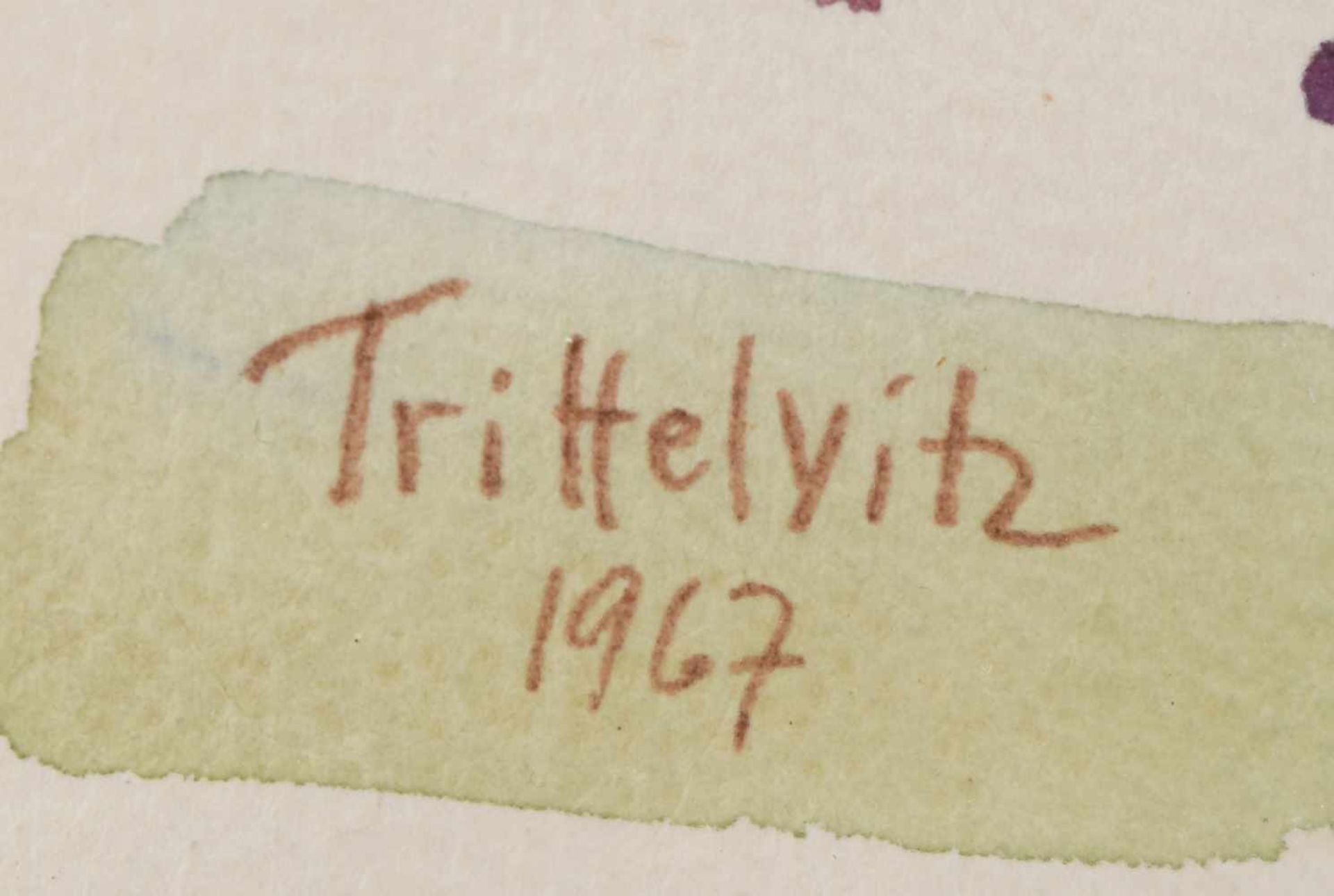 Trittelvitz, K.G. Aquarell, Blick auf Davos, links unten in Blei signiert und datiert 1967, unten - Bild 4 aus 4