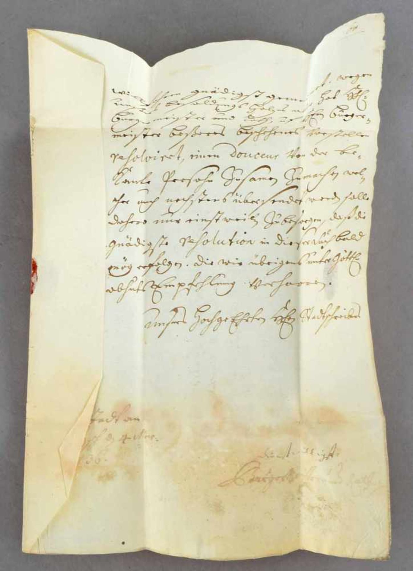 Historischer Brief 18. Jh. mit Feder geschrieben, gesiegelter und gelaufener Brief, datiert auf - Bild 3 aus 3