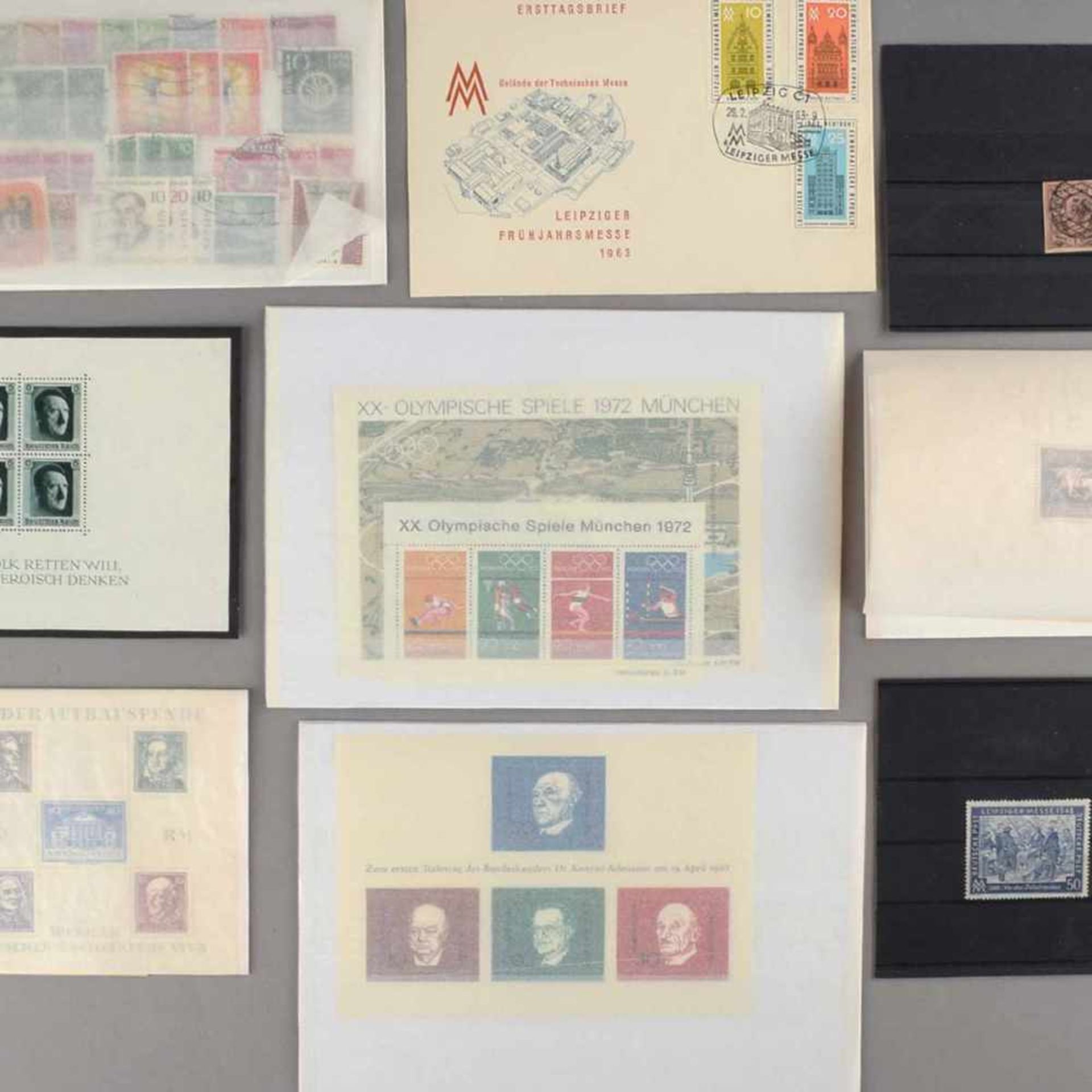 Konvolut Briefmarken dabei: 1 x Jahrgang 1990 Bundesrepublik postfrisch, 1 x Posten Blockausgaben