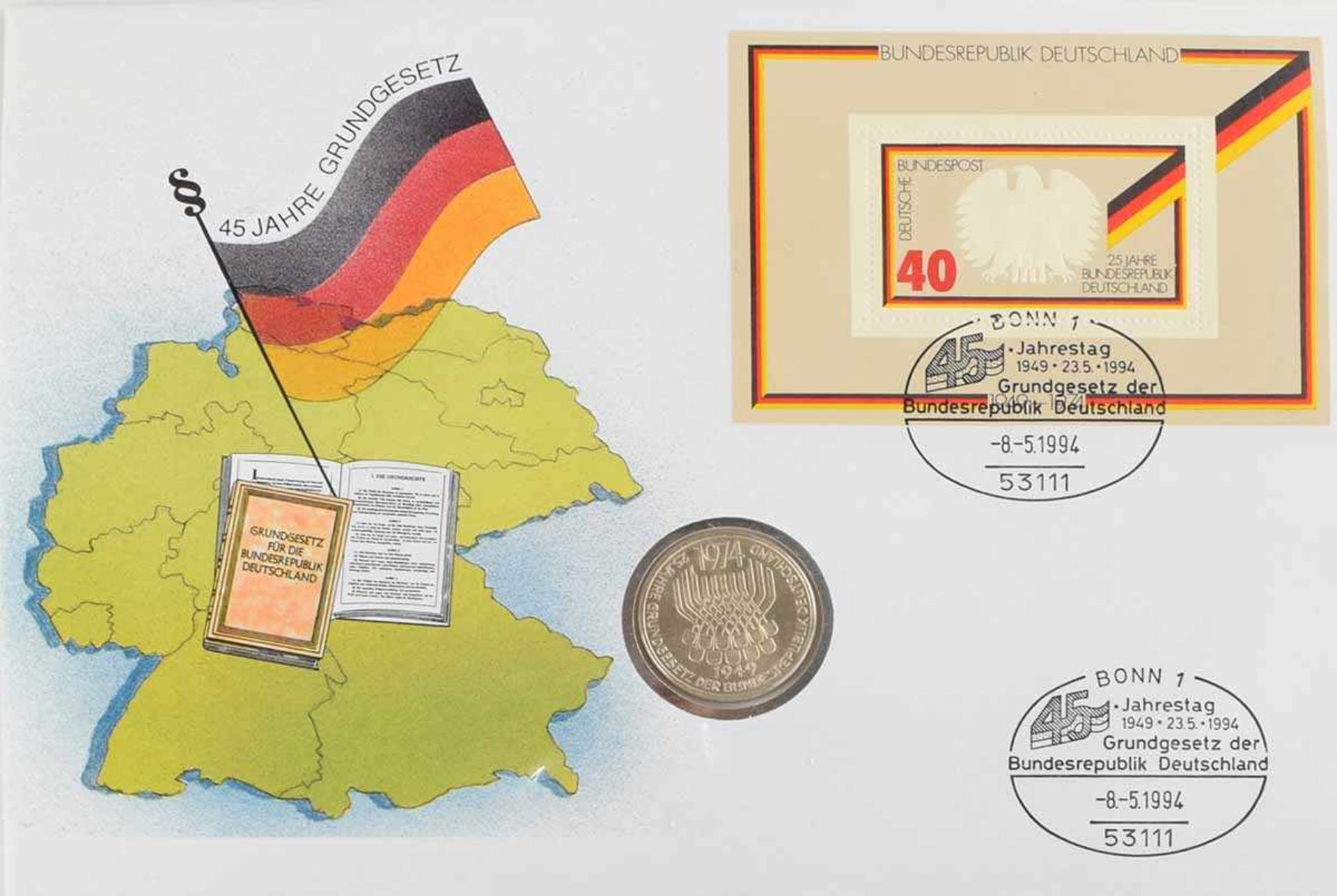 Sammlung Numisbriefe Bundesrepublik insg. über 30 Stück, je Sonderumschlag mit Sondermarke und - Bild 2 aus 4