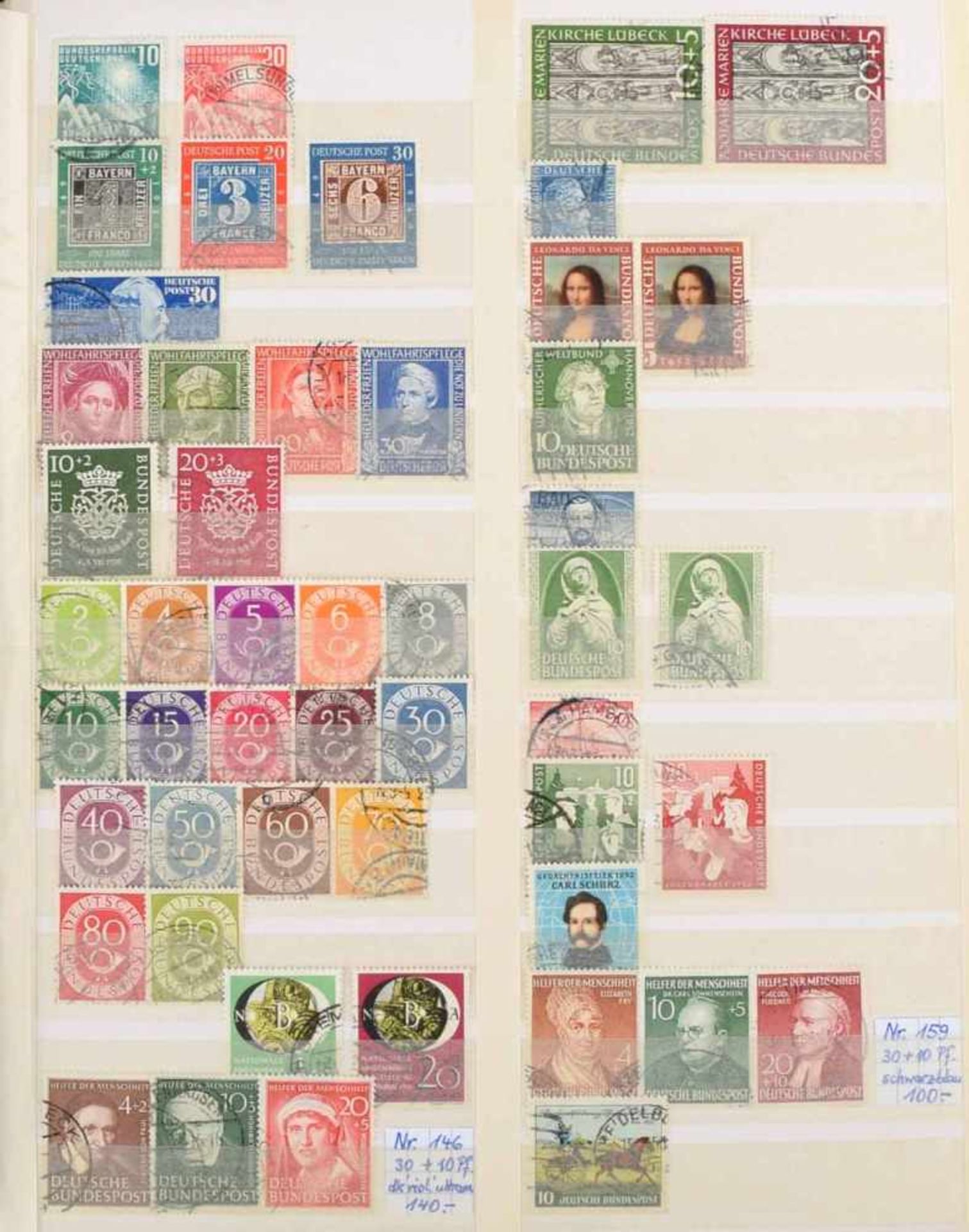Sammlung Briefmarken Bundesrepublik postfrisch und gestempelt, mit den gesuchten Anfangswerten ( - Bild 3 aus 4