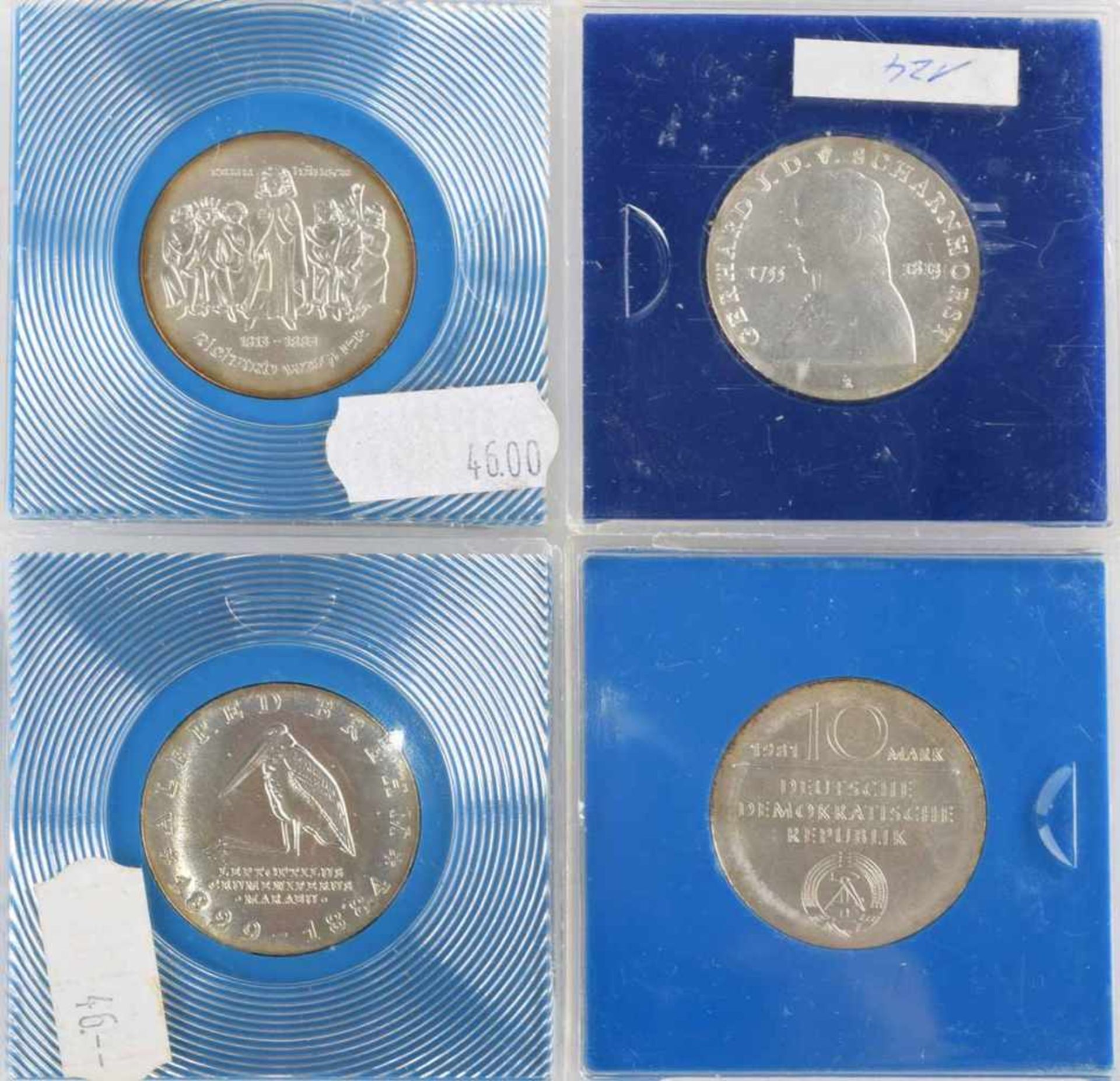 Silbermünzen DDR insg. 4 versch. Ausgaben: 1 x 10 Mark "150. Todestag Wilhelm Friedrich Hegel" 1981, - Bild 3 aus 3