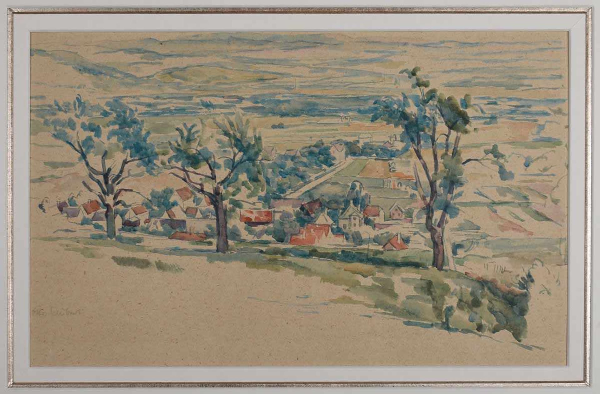 Schubert, Otto (1882 Dresden - 1970 Loschwitz) Aquarell, Blick von der Sängerhöhe auf Radebeul mit - Bild 2 aus 3