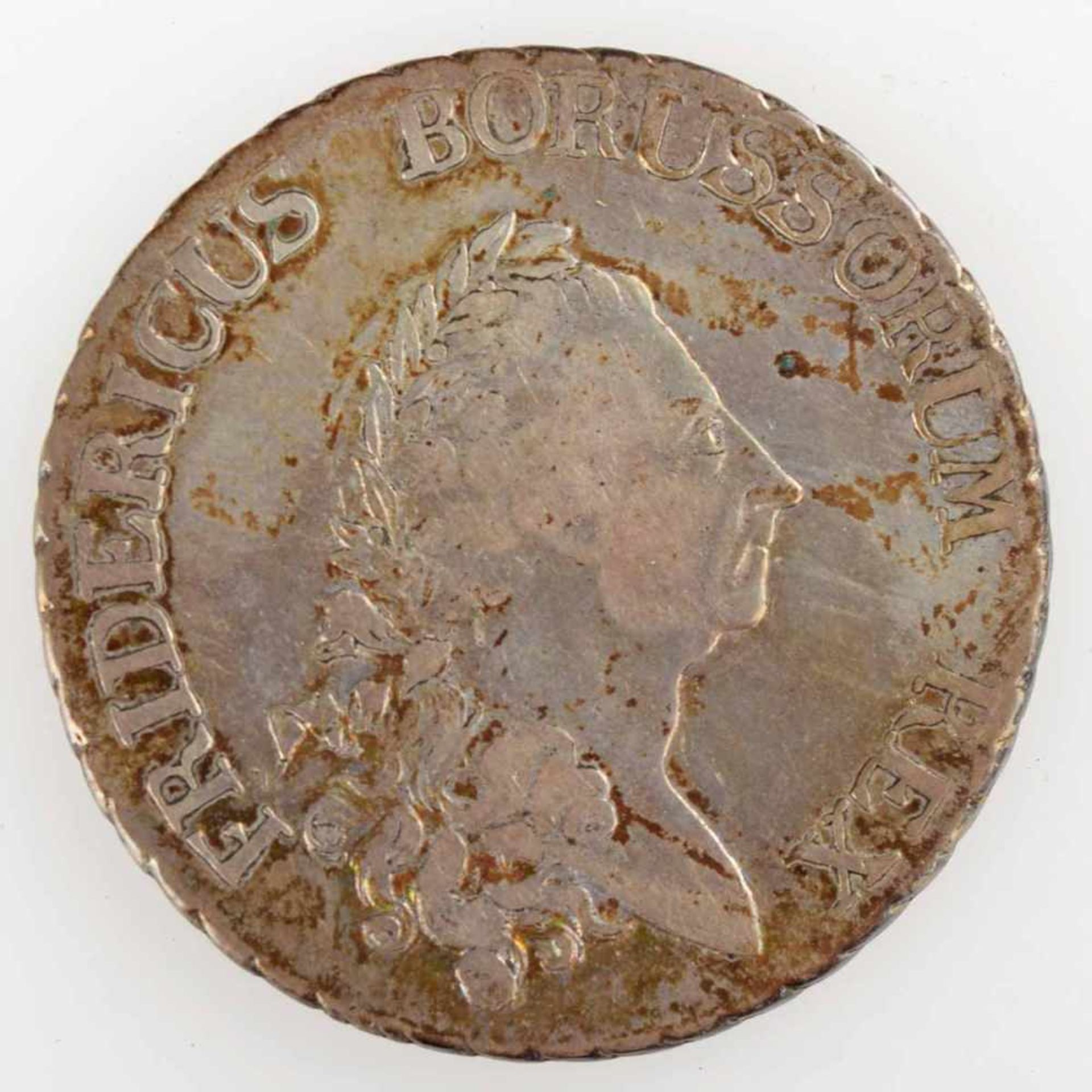 Silbermünze Preußen 1786 1 Taler Brandenburg Preußen, av. Friedrich II. 1740 - 1786 Büste mit - Bild 2 aus 3