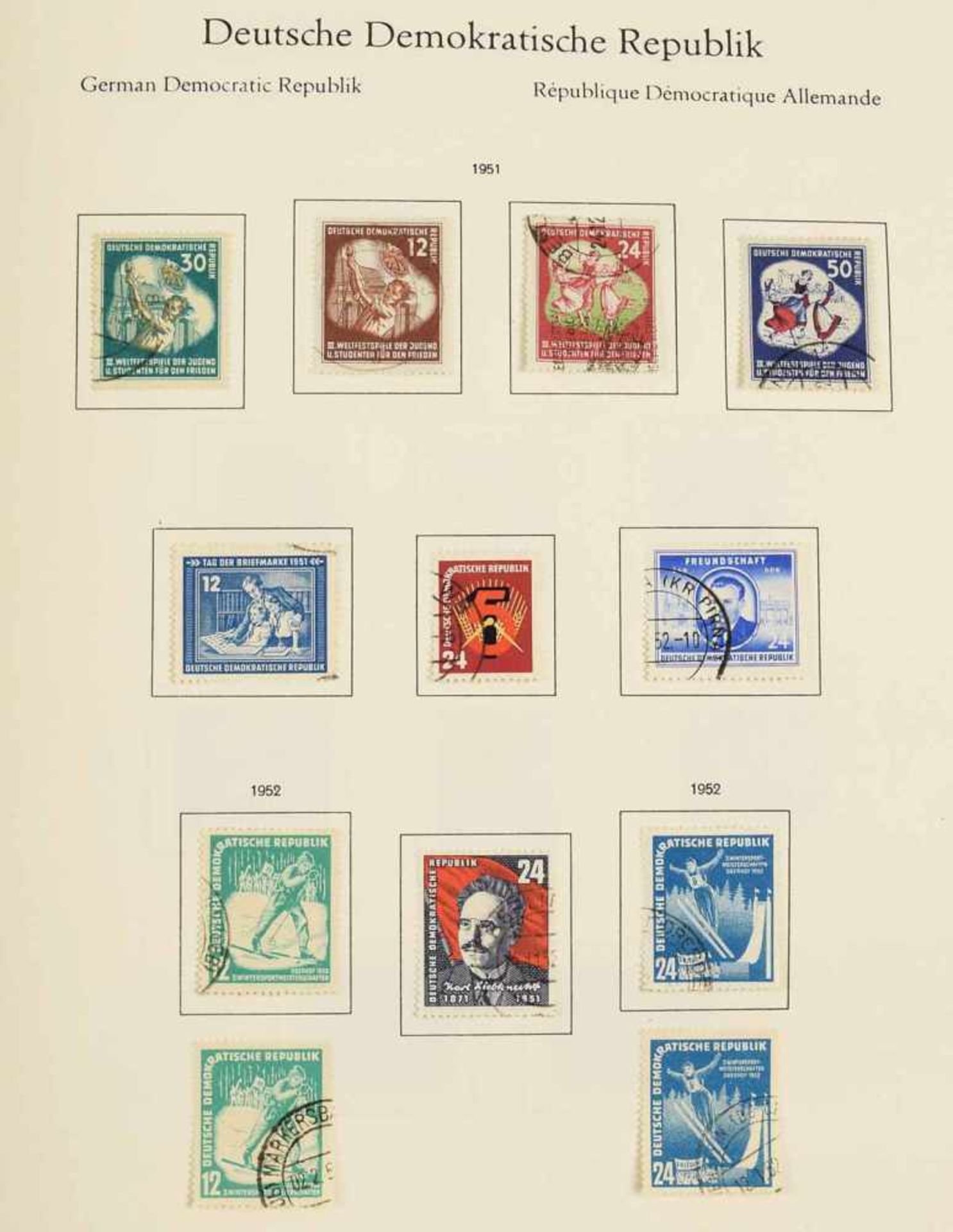 Sammlung Briefmarken DDR postfrisch und gestempelt, Zeitraum 1949-90, viel komplett, viel - Bild 2 aus 6
