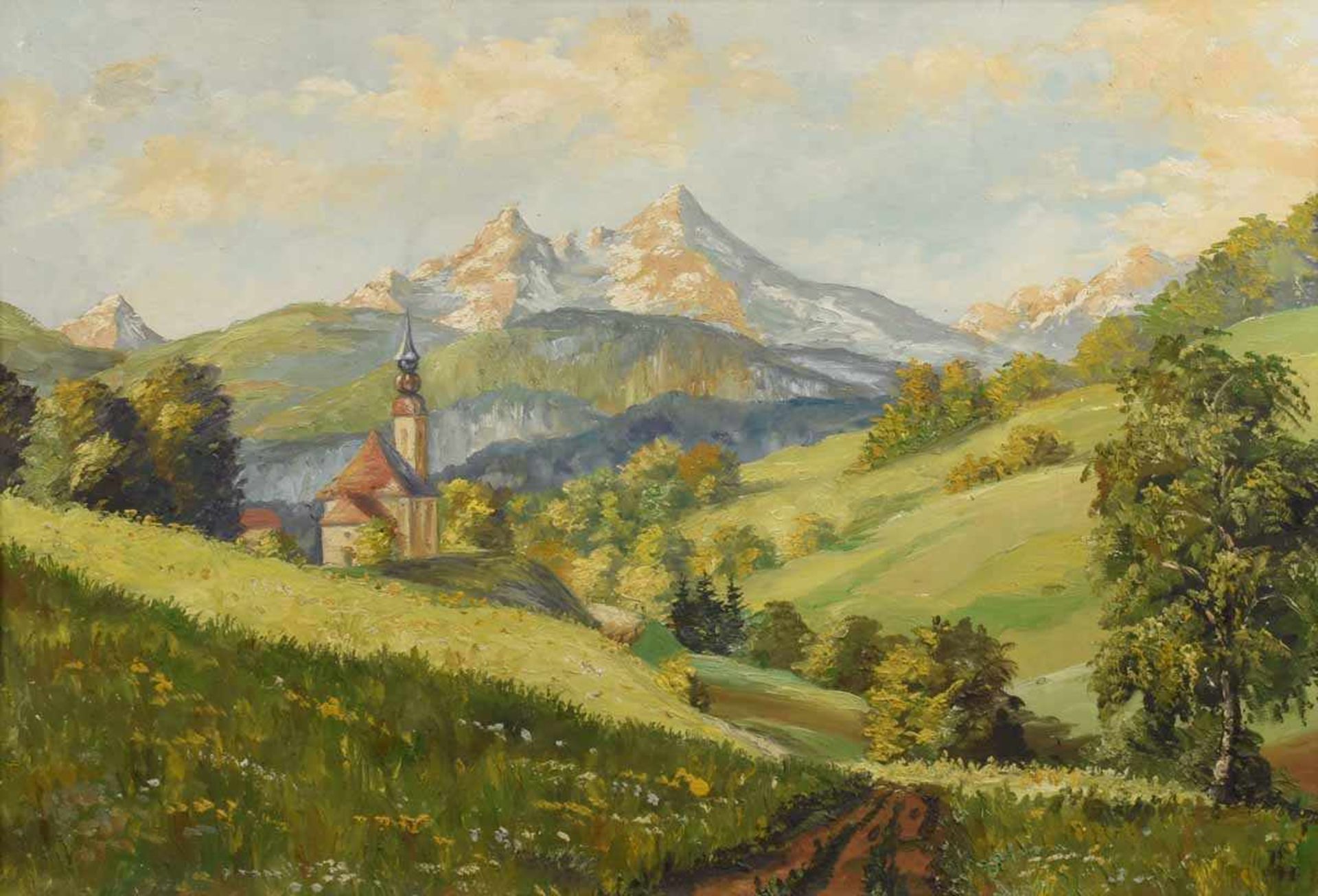 Hennig, Fritz Leopold (1885 Danzig - 1951 Dresden) Öl/Karton, Vorgebirgslandschaft mit - Bild 2 aus 4