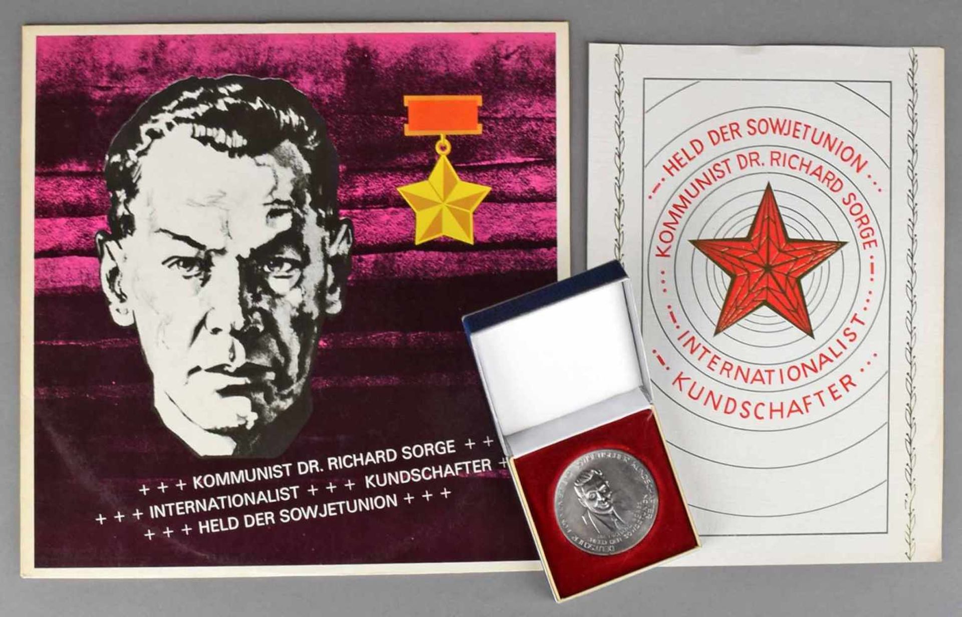 Memorabilia zu Dr. Richard Sorge/MfS 1 x Gedenkmedaille "Deutscher Kommunist und sowjetischer - Bild 2 aus 2
