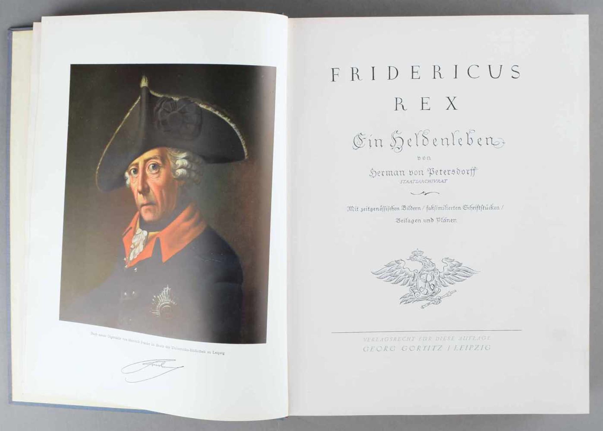 Petersdorff, Herman von "Fridericus Rex. Ein Heldenleben", mit zeitgenössischen Bildern, - Bild 3 aus 4