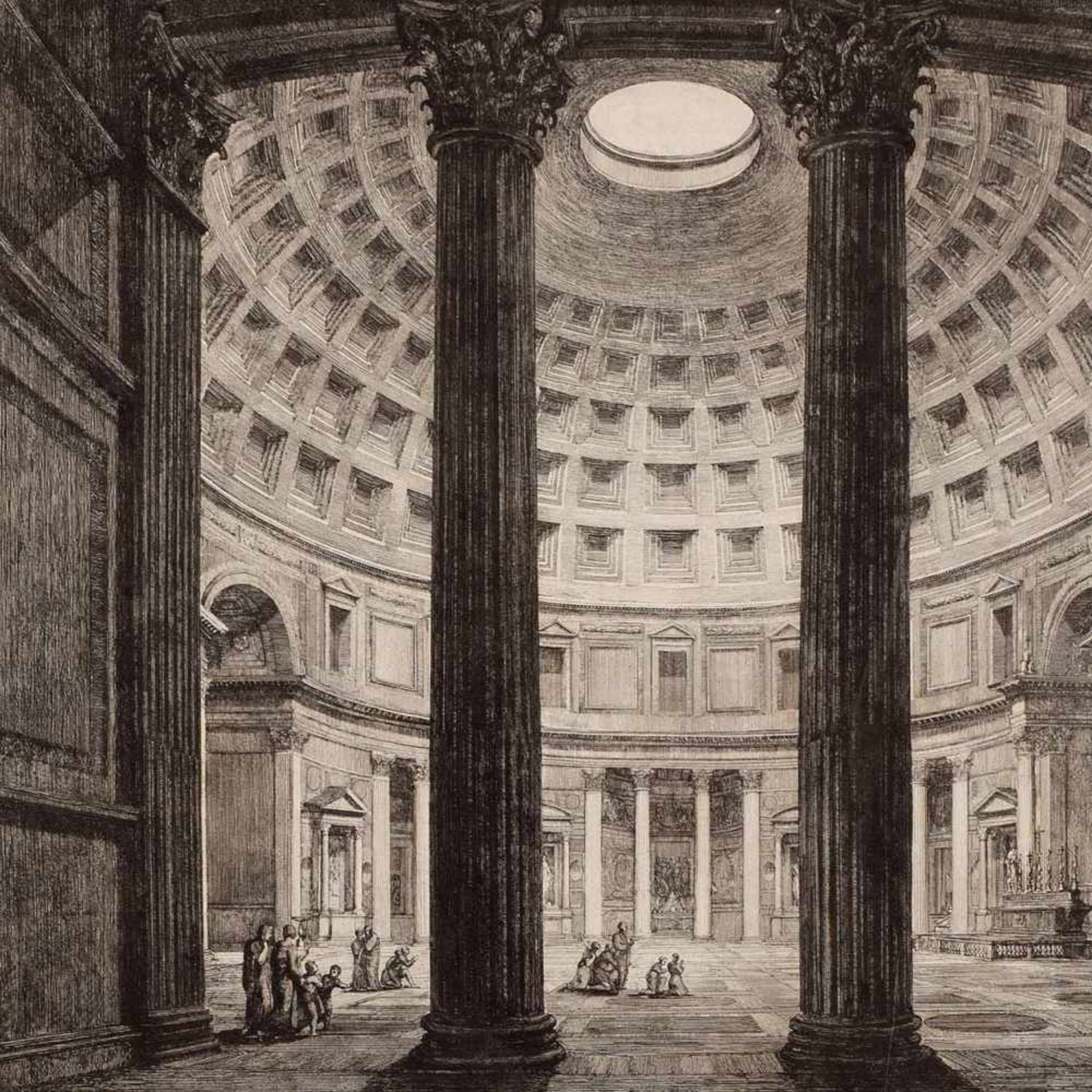Sarti, Antonio (1797 Budrio - 1880 Rom) Radierung, "Interno della insigne Basilica di S. Maria ad