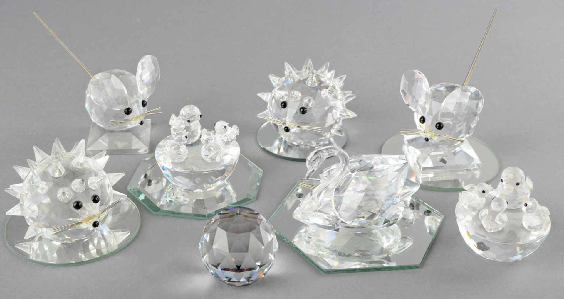 Konvolut Swarovski-Aufstellfiguren insg. über 15 Stück, dabei: 2 Igel, 2 Mäuse, Schwan, - Bild 2 aus 5