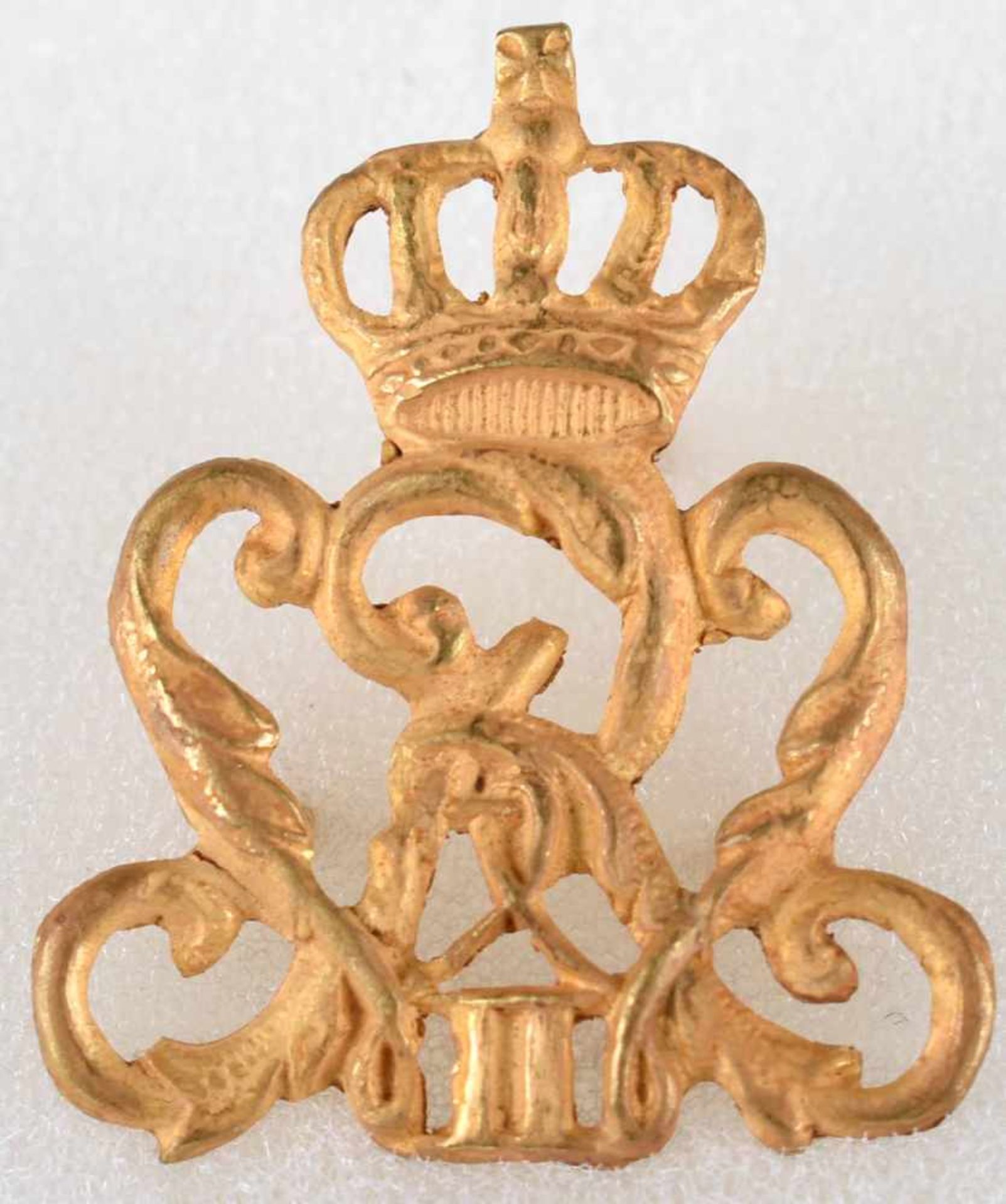 Uniformzubehör Kaiserzeit Griffauflage für Infanterie-Offiziersdegen Preußen, bekröntes Monogramm - Bild 2 aus 2