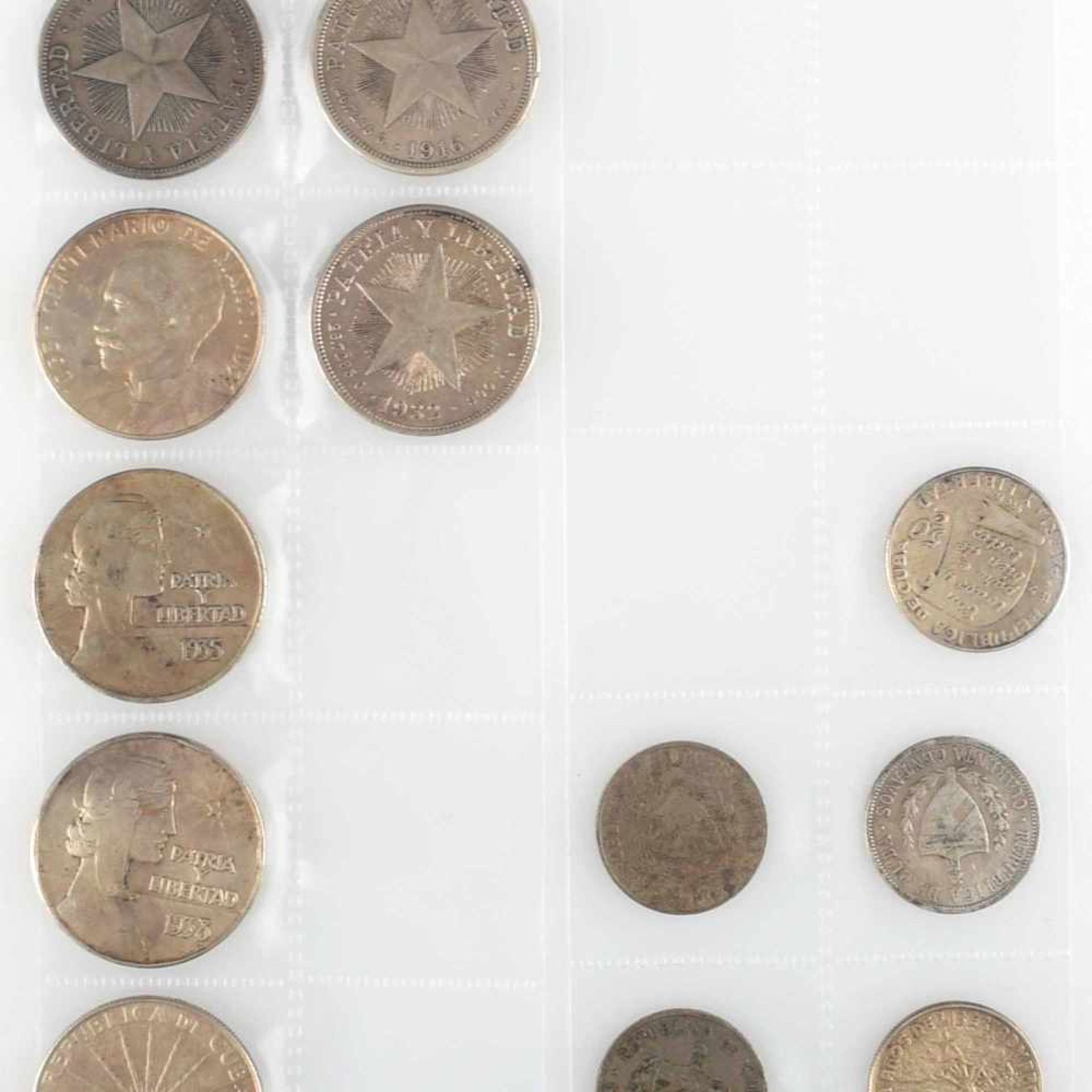 Sammlung Silbermünzen Kuba insg. 12 versch. Silbermünzen, dabei: 7 x Silbermünzen zu 1 Peso, 900/