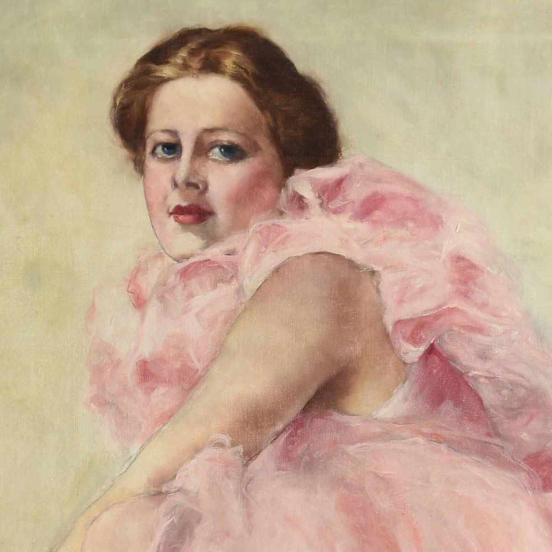 Fried, Pál (1893 Budapest - 1976 New York) Öl/Lwd., Tänzerin im rosafarbenen Kostüm, rechts unten