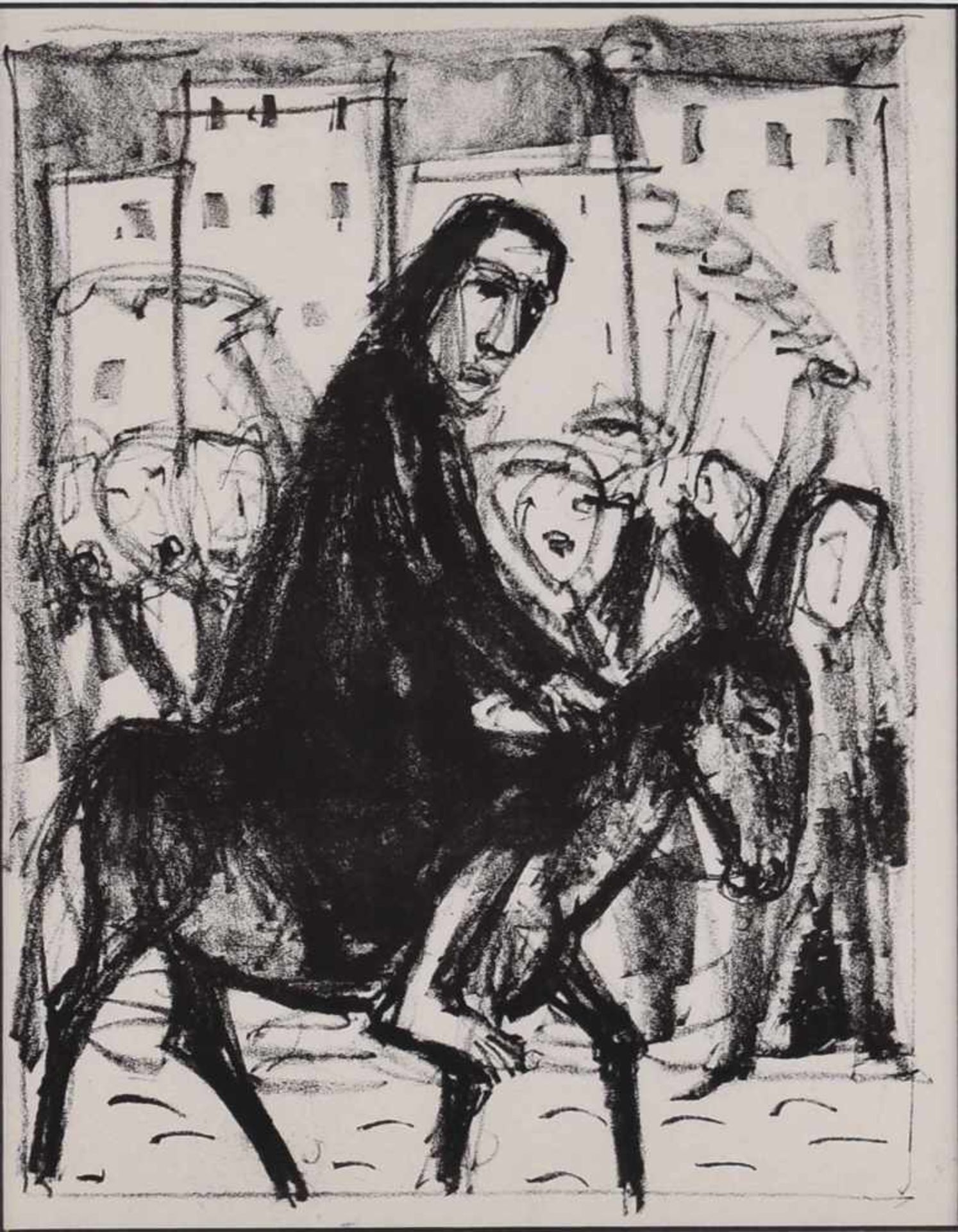 Dix, Otto (1891 Gera-Untermhaus - 1969 Singen) Lithografie, "Einzug in Jerusalem" (1960), - Bild 2 aus 3