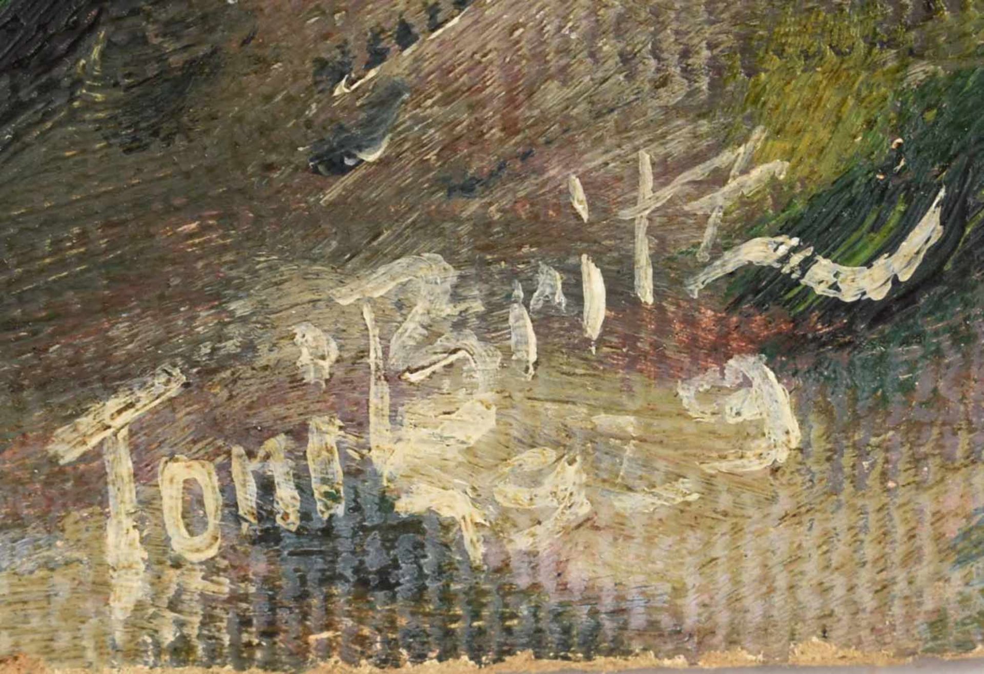 Britz, Toni Öl/Karton, Heidelandschaft, rechts unten signiert und datiert 1929, Altersspuren, - Bild 3 aus 3