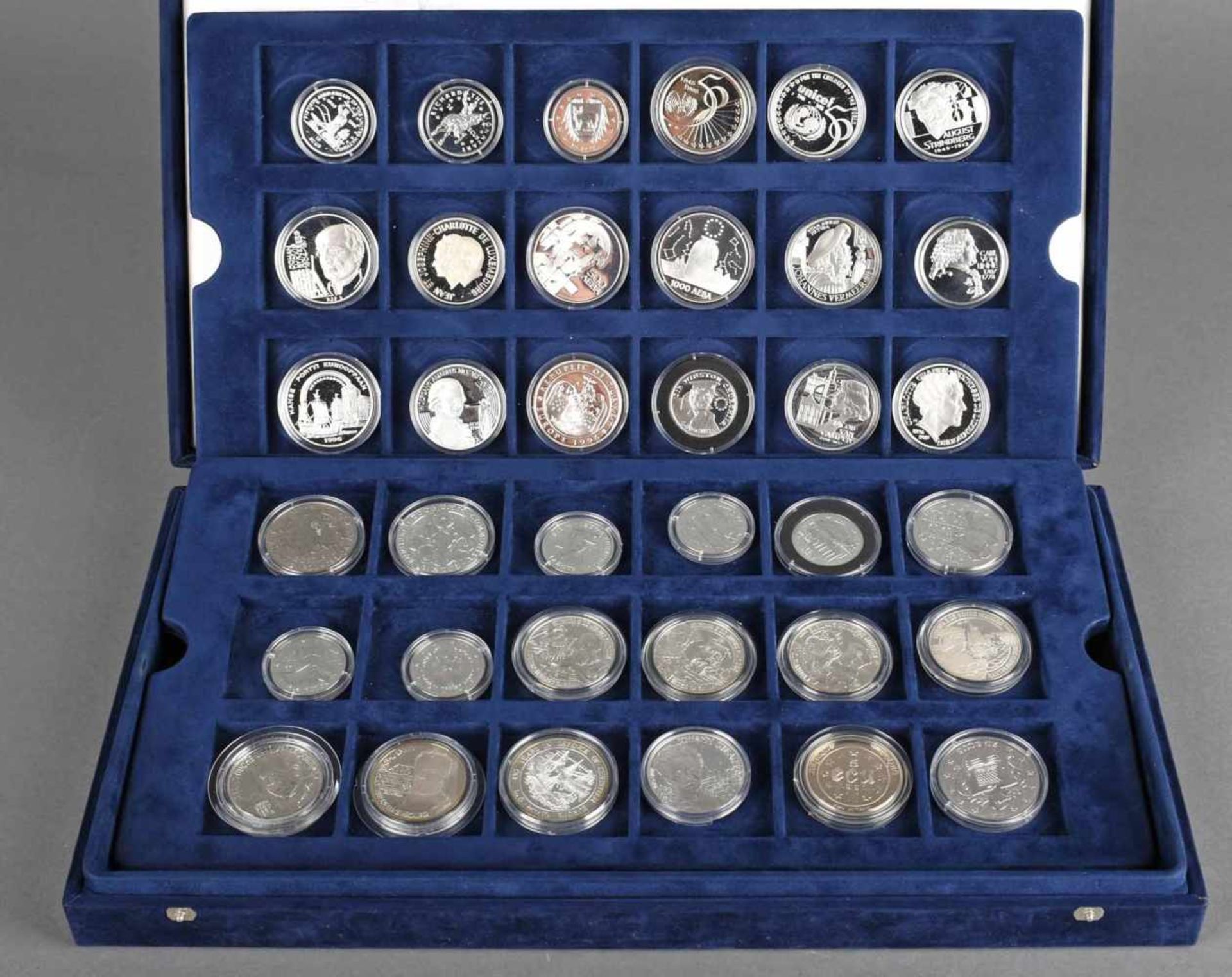 Sammlung Silber - ECU insg. ca. 50 Münzen, dabei u.a.: 1 x 750 000 Lira Türkei 1996 "Türkische und - Image 2 of 4