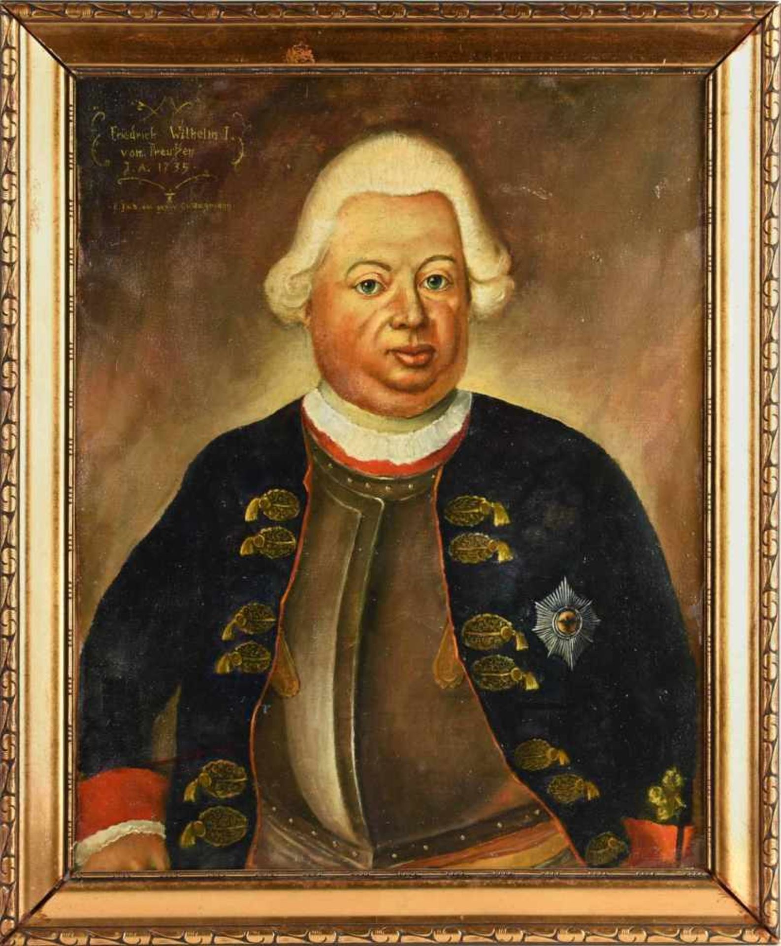 Wiegmann, C. W. Öl/Lwd., Porträt König Friedrich Wilhelm I. von Preußen nach einem historischem - Bild 3 aus 4
