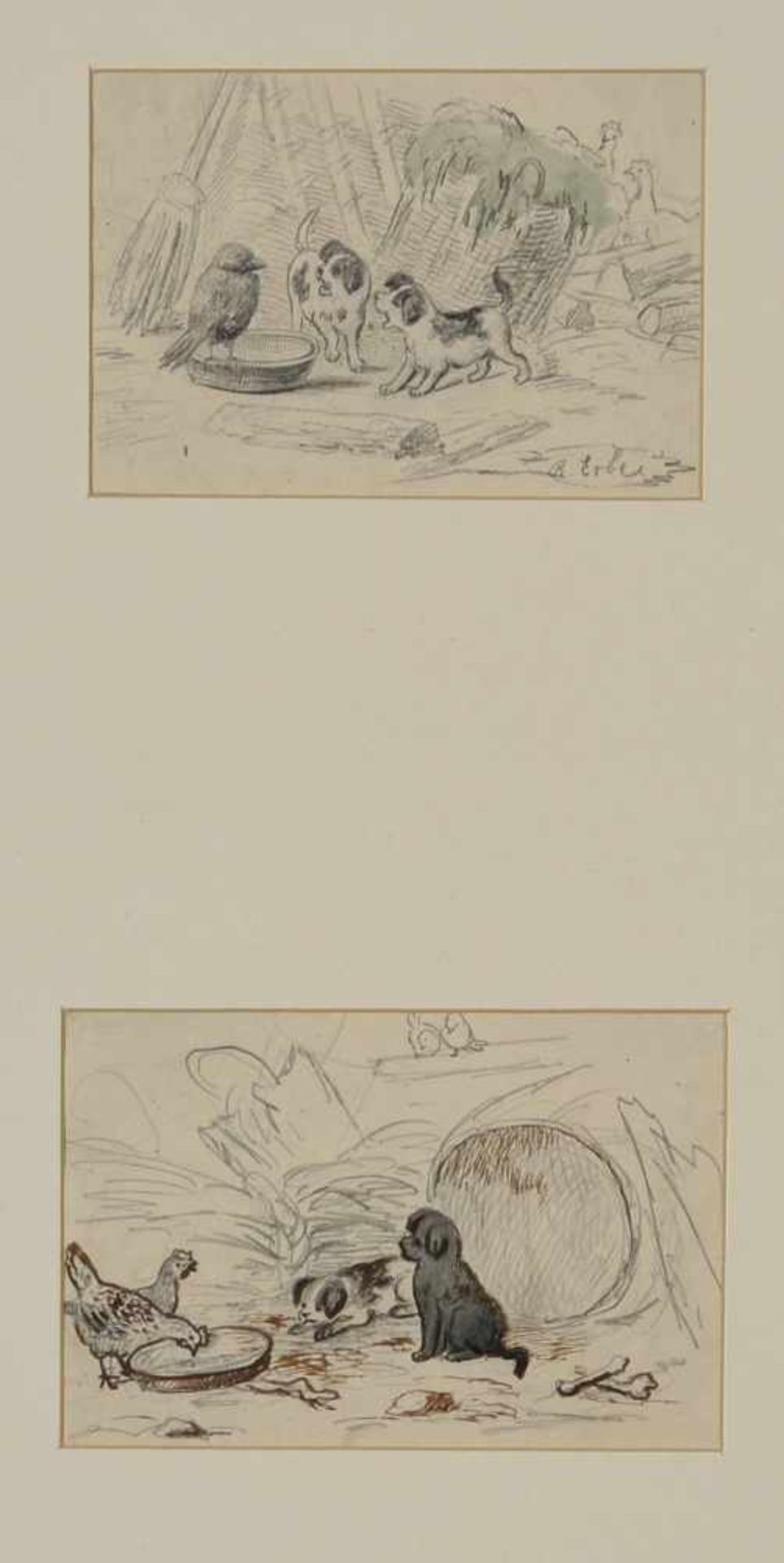 Erbe, Karl August Robert (1844 Gera - 1908 Oberlößnitz/Dresden) 2 Graphitzeichnungen auf Papier, - Bild 2 aus 2