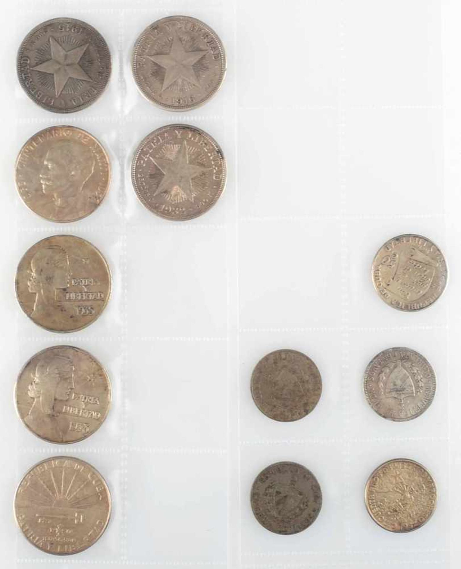 Sammlung Silbermünzen Kuba insg. 12 versch. Silbermünzen, dabei: 7 x Silbermünzen zu 1 Peso, 900/ - Image 2 of 3