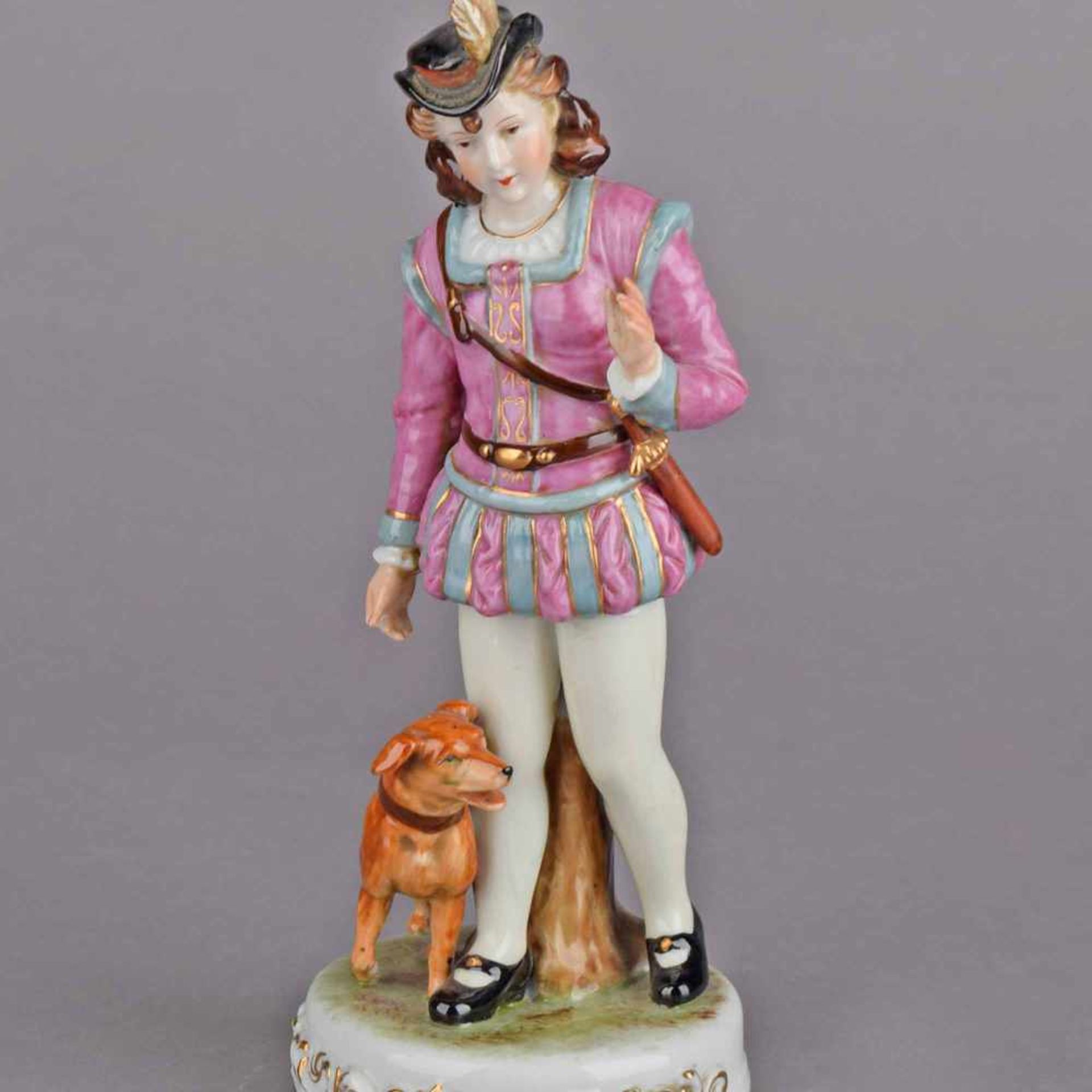Jäger-Figurine Bodenmarke in Rot "Marurjama Made in Occupied Japan", Dame im stilisierten