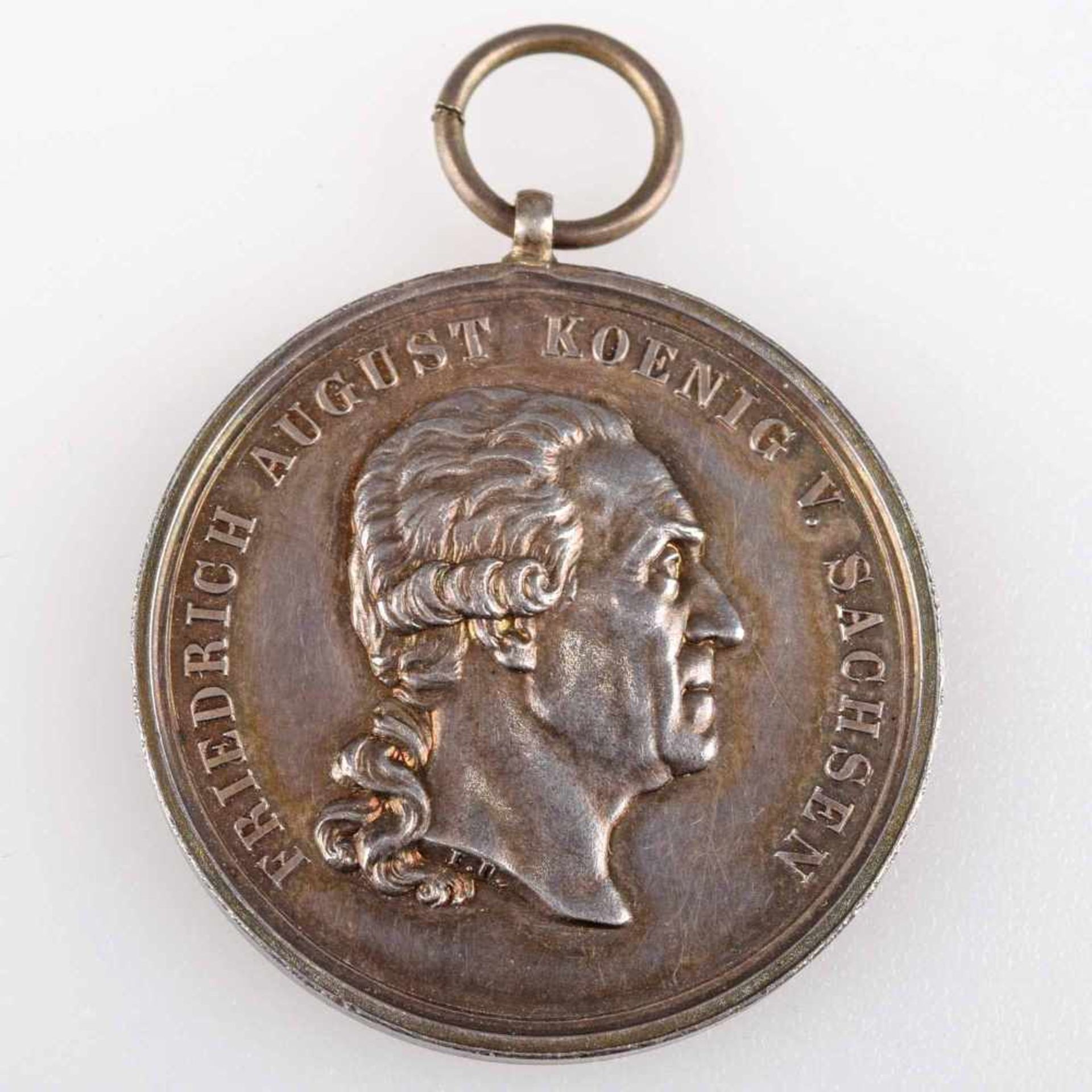 Medaille des Militär-St.Heinrichs-Ordens Sachsen Stufe Silber, av. Friedrich August Koenig von - Bild 2 aus 3