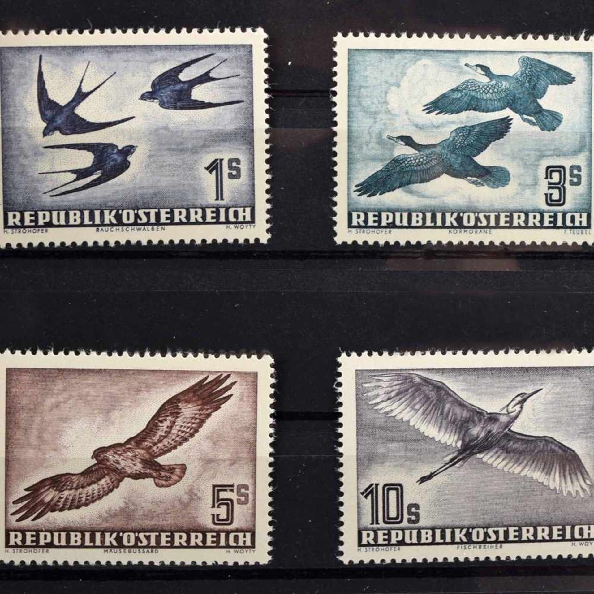 Briefmarken Österreich postfrisch sauber, Steckkarte 1: 1 x Ausg. des DR mit senkrechtem Aufdruck
