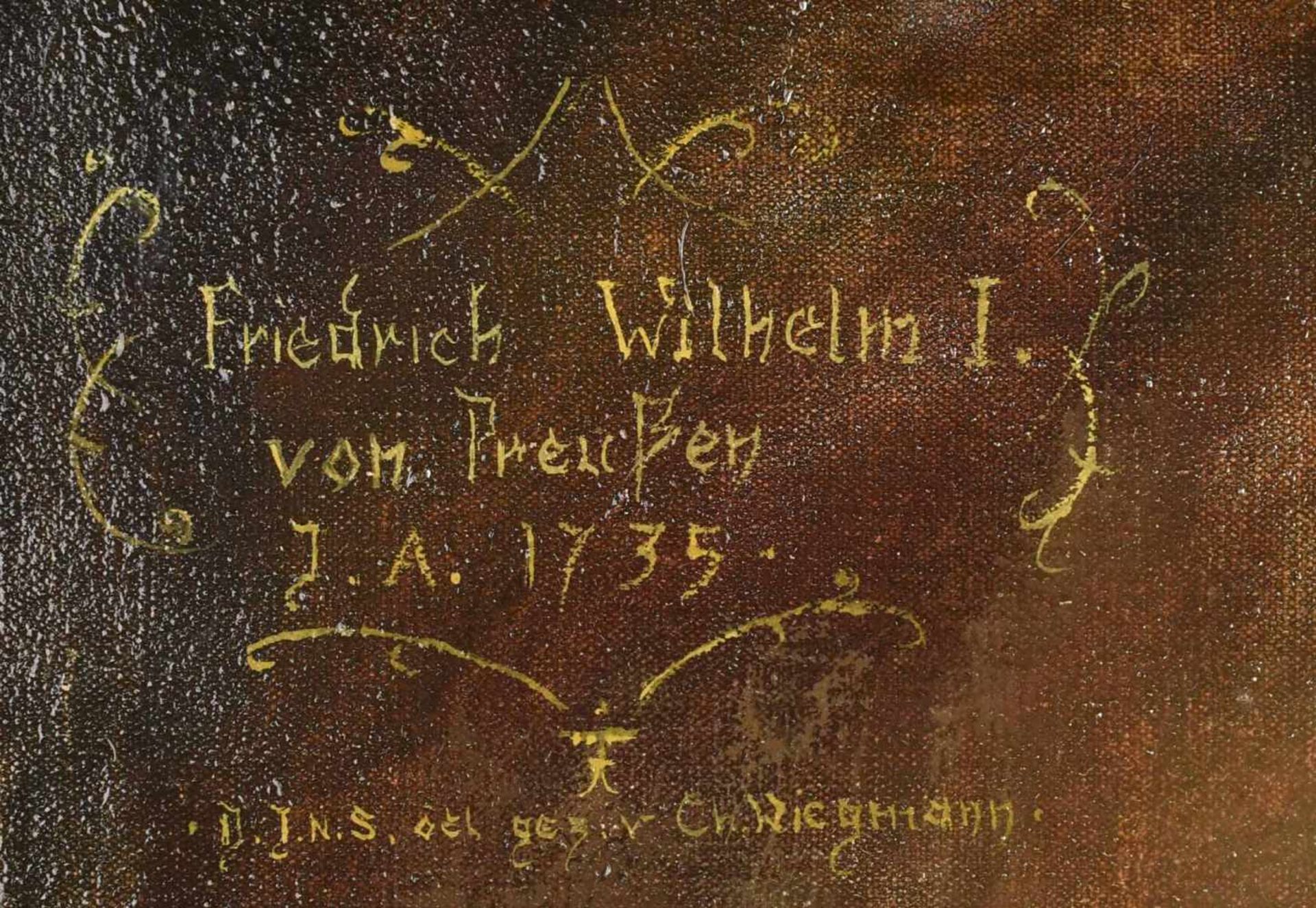 Wiegmann, C. W. Öl/Lwd., Porträt König Friedrich Wilhelm I. von Preußen nach einem historischem - Bild 4 aus 4