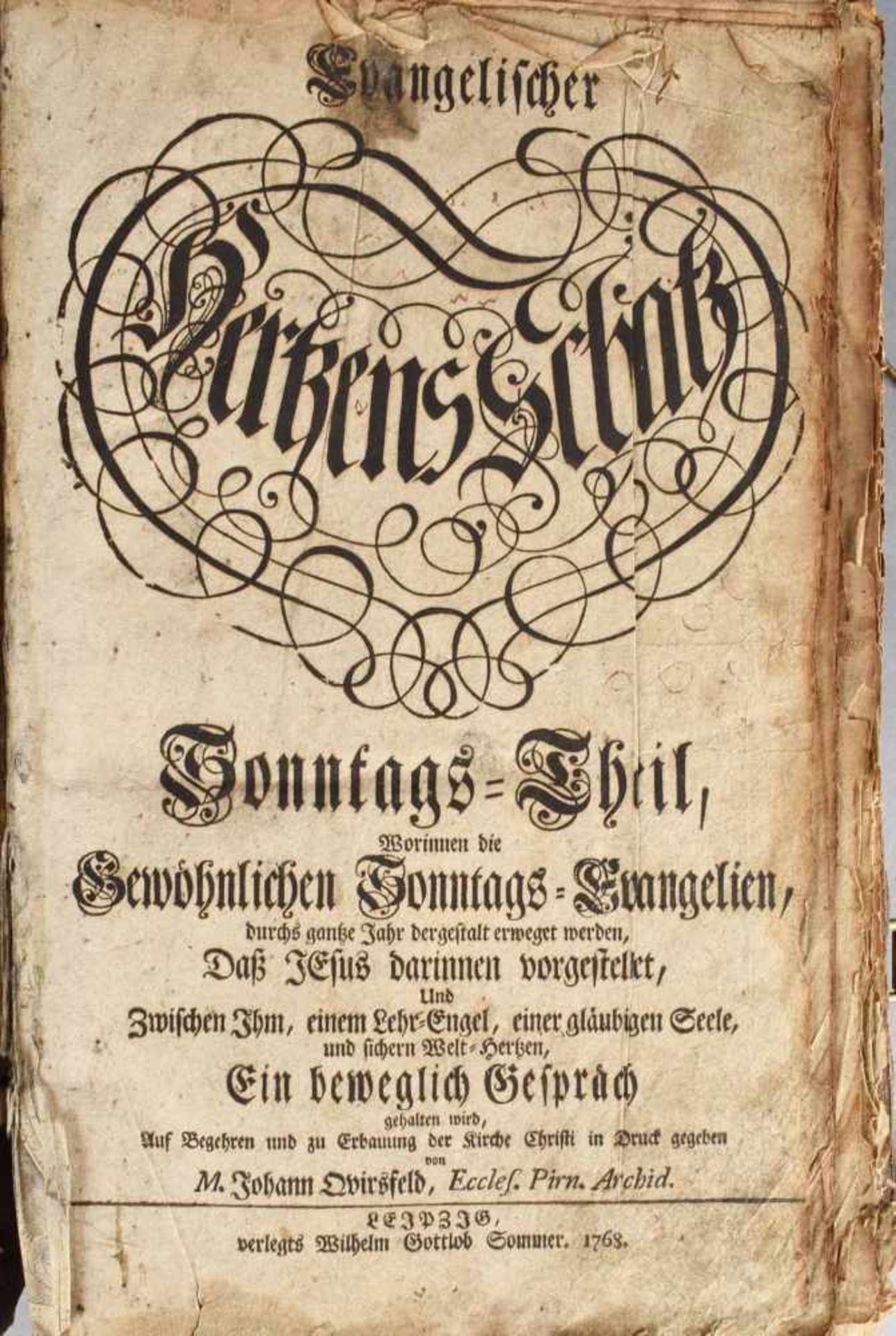 "Evangelischer Herzensschatz" 1768 "Sonntags-Theil Worinnen die Gewöhnlichen Sonntags-Evangelien, - Bild 4 aus 4