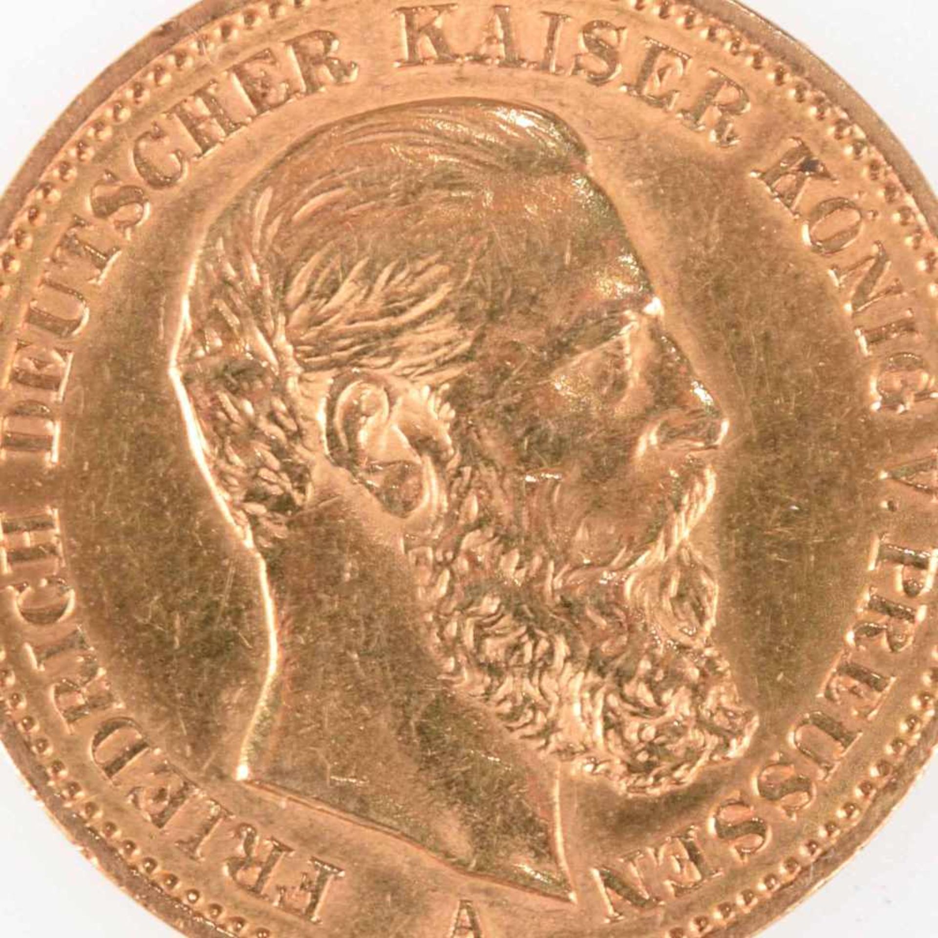 Goldmünze Preußen 1888 20 Mark in Gold (900/1000, 7,96 g), av. Friedrich Deutscher Kaiser König