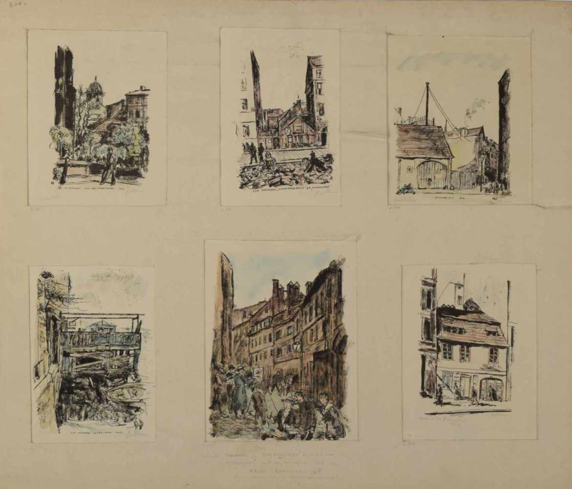 Büttner, Erich (1889 Berlin - 1936 Freiburg i.B.) Konvolut Grafiken, dabei diverse kolorierte - Bild 4 aus 4