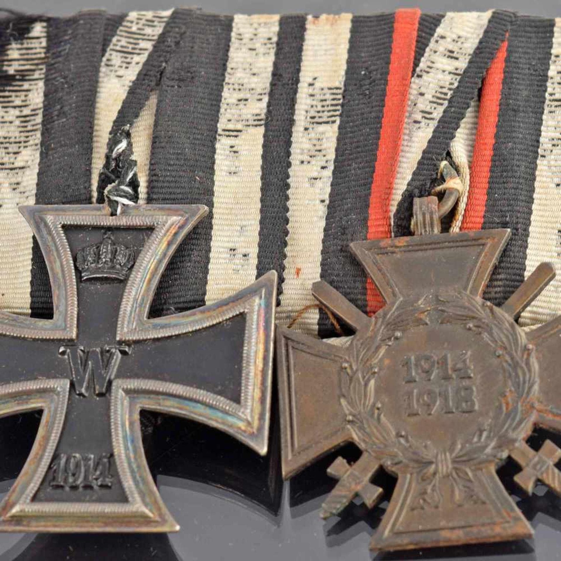 Ordensspange Teilnehmer I. WK zweiteilig: 1 x Eisernes Kreuz II. Klasse sowie 1 x