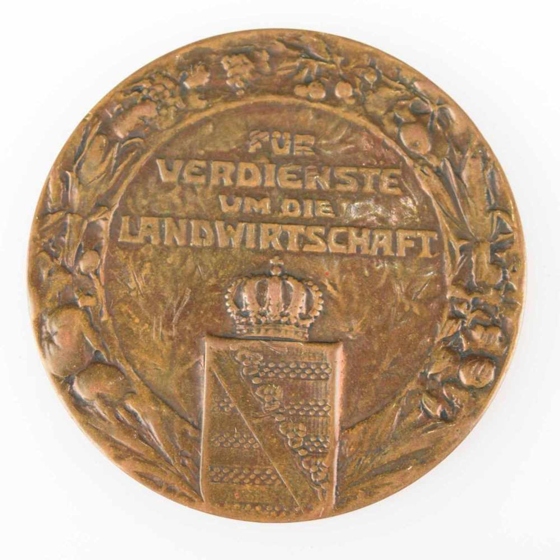 Medaille Sachsen um 1914 Bronze, "Für Verdienste um die Landwirtschaft", av. Bauer hinter einem - Bild 3 aus 3