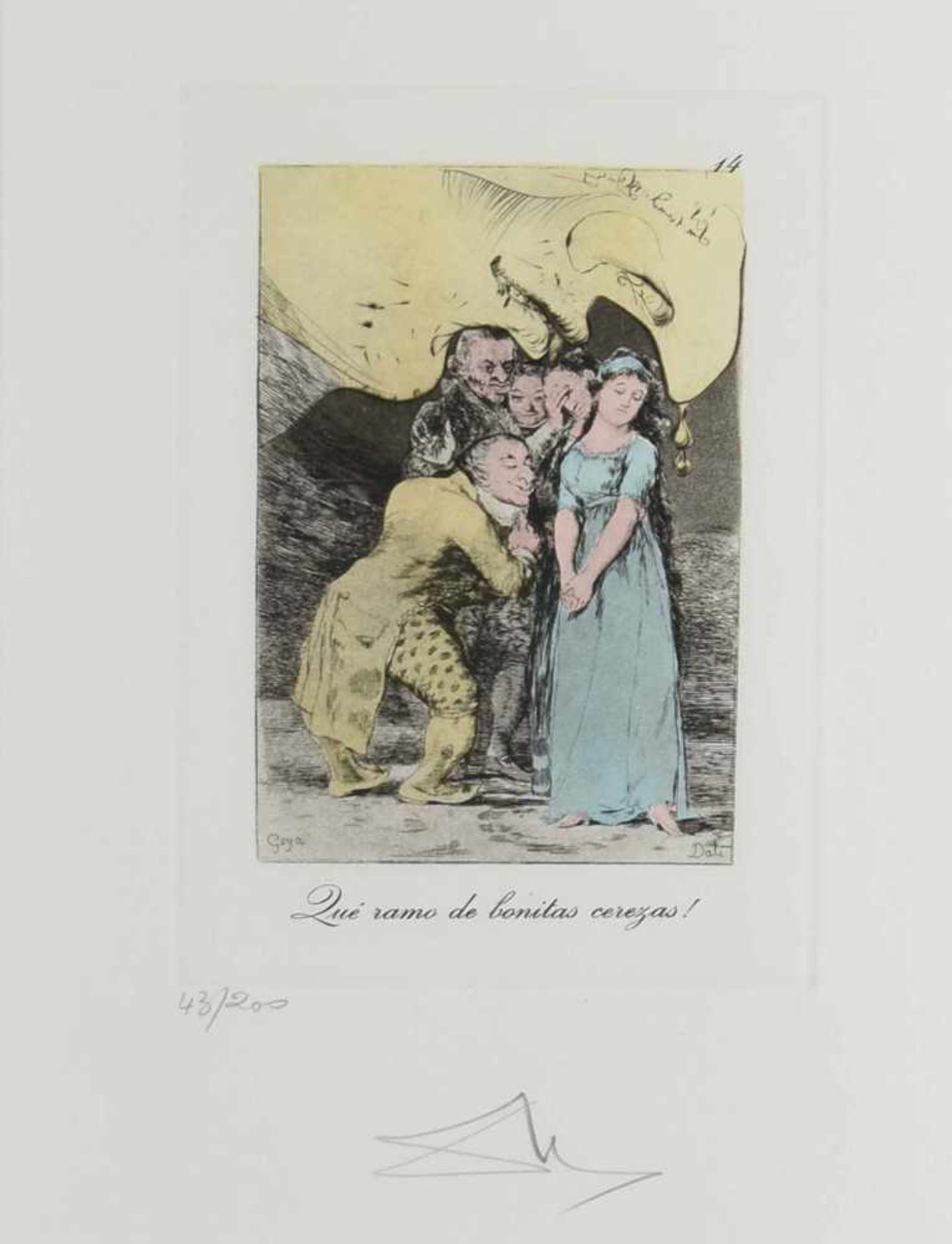 Dalí, Salvador (1904 Figueres - 1989 ebd.) Heliogravüre mit Pochoir, "Qué ramo de bonitas - Bild 2 aus 4