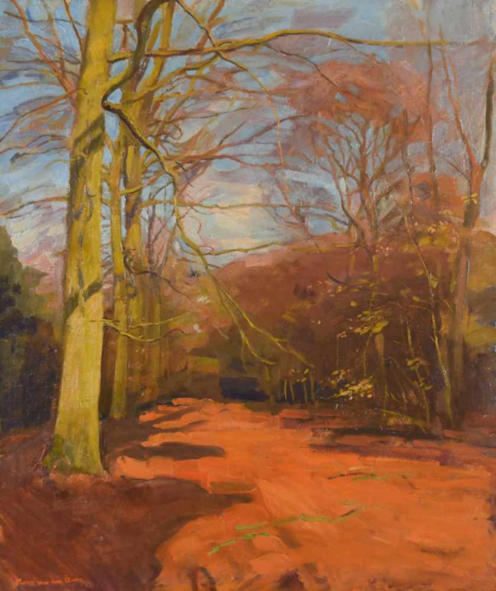 Berg, Kees van den Cornelis (1923 Tilburg - ) Öl/Lwd., impressionistischer Herbstwald, links unten - Bild 2 aus 4