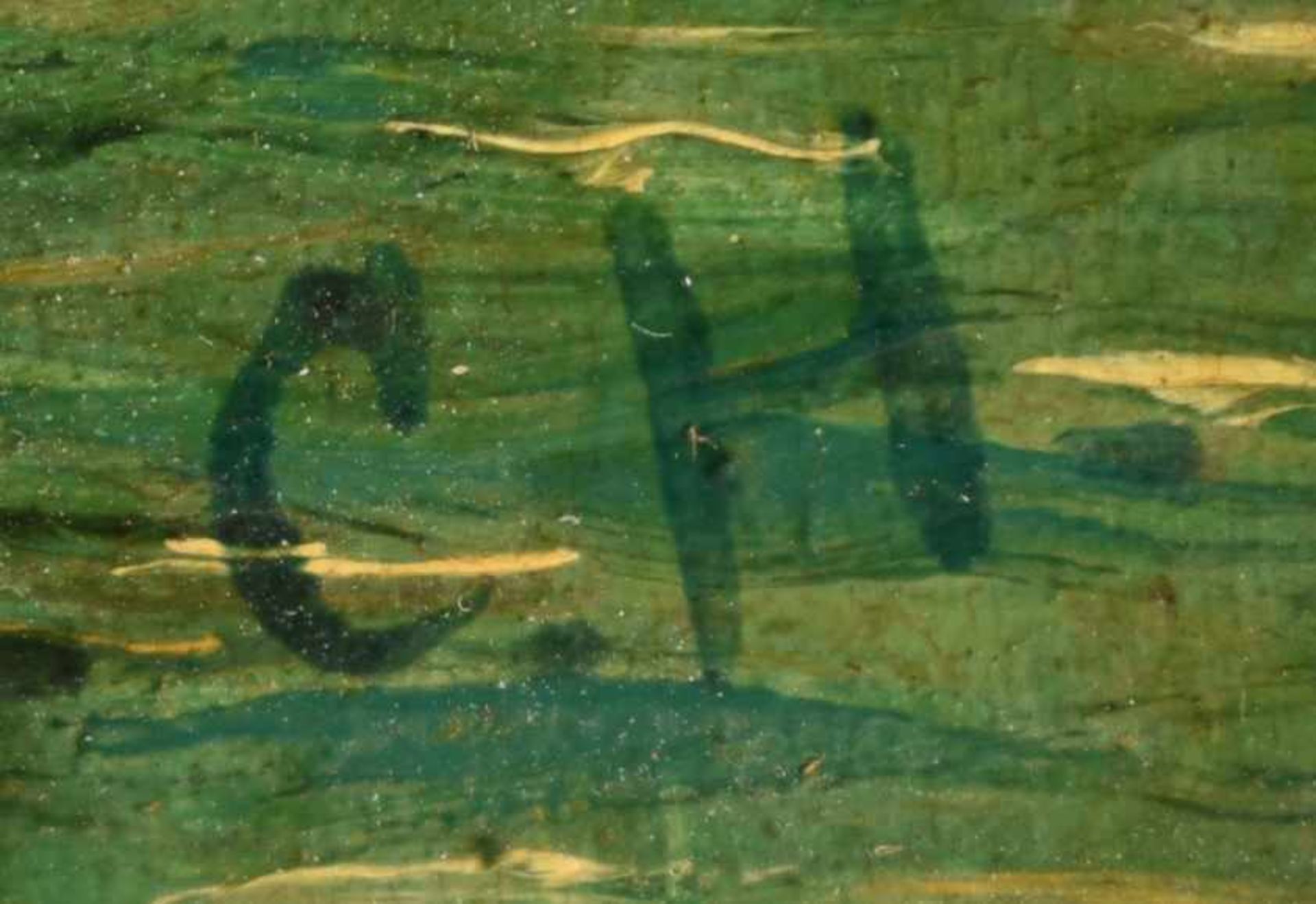 Monogrammiert Öl/Holz, Segelboote im Abendrot vor der Silhouette von Venedig, rechts unten - Image 4 of 4