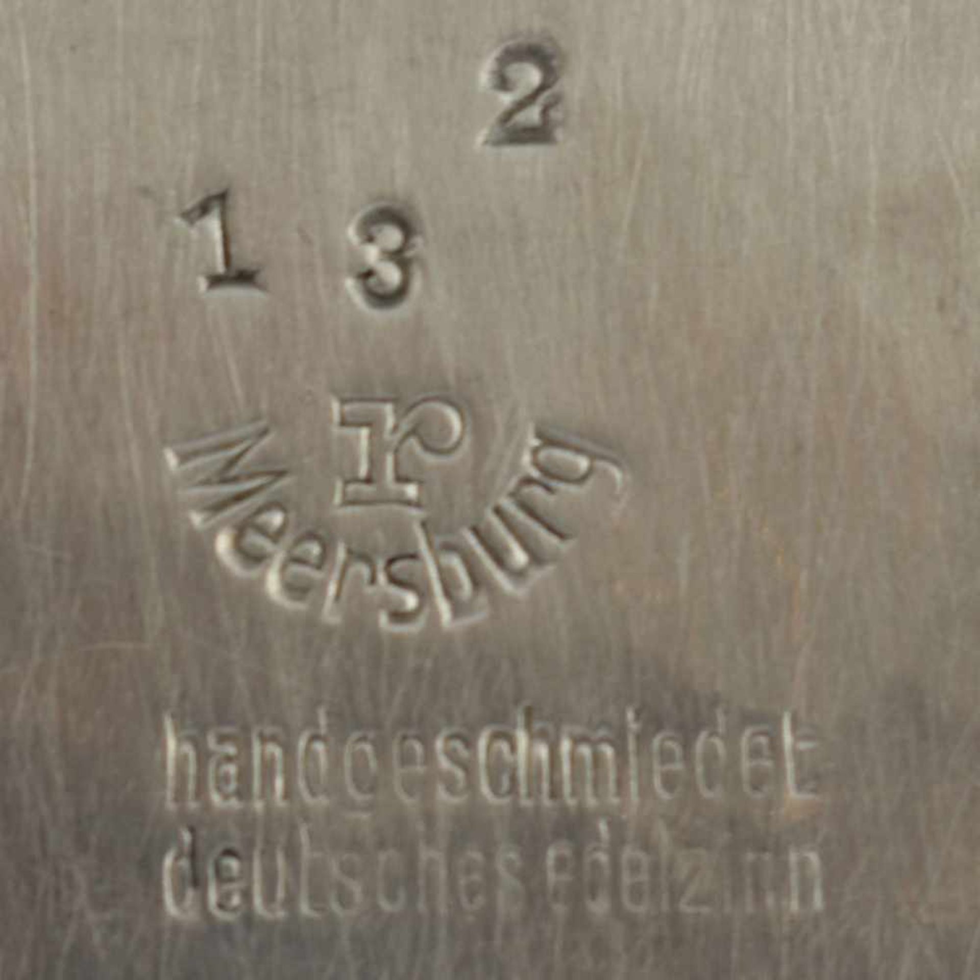 Sahnegießer und Zuckerschale auf Tablett Meersburger Zinnschmiede Karl Raichle, Modellnr. 132, Zinn, - Bild 3 aus 3