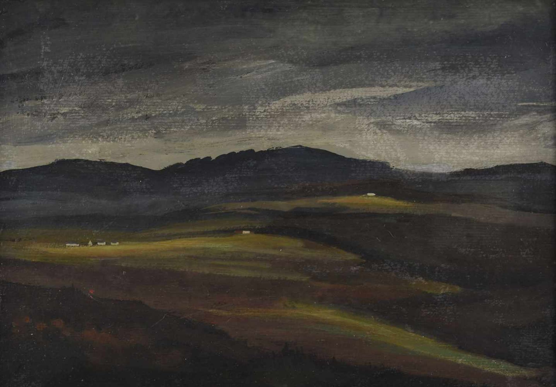 Teubner, Kurt (1903 Aue - 1990 ebd.) Öl/Malkarton auf Hartfaser, nächtliche Landschaft, schlichte - Bild 2 aus 3