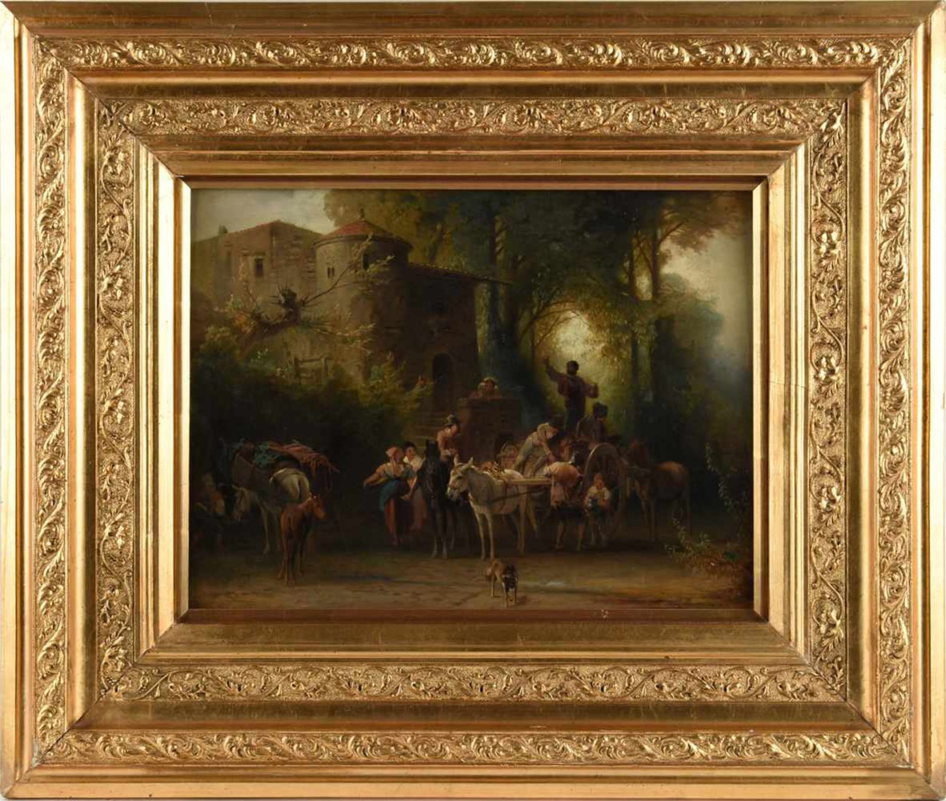 Schweinfurth, Ernst (1818 Karlsruhe - 1877 Rom) Öl/Holz, italienische Genreszene, Händler und - Bild 3 aus 3