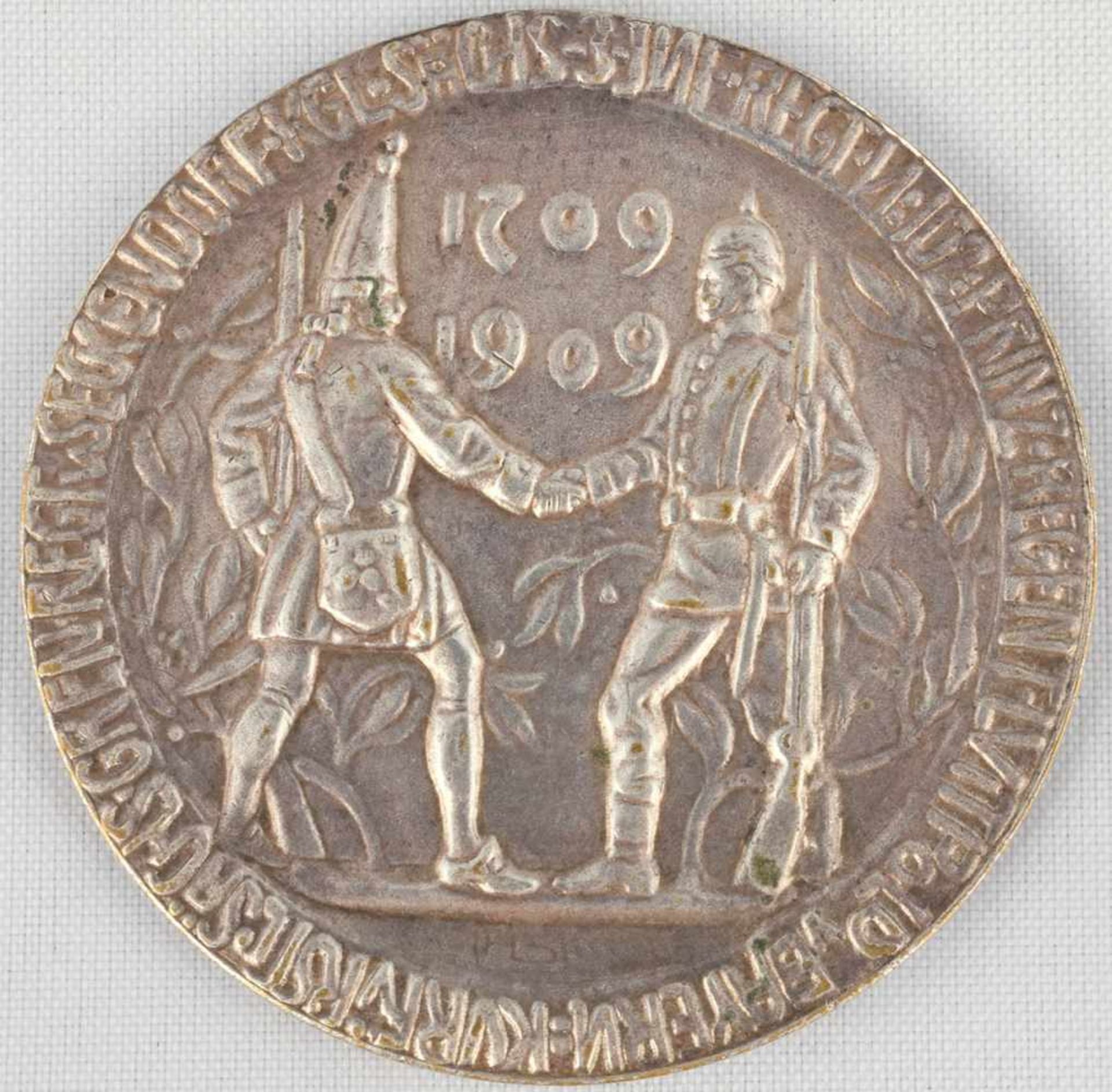 Medaille Kaiserreich - Bayern 1909 Bronze versilbert, 200 jähriges Jubiläum Königlich Sächsische - Bild 2 aus 3