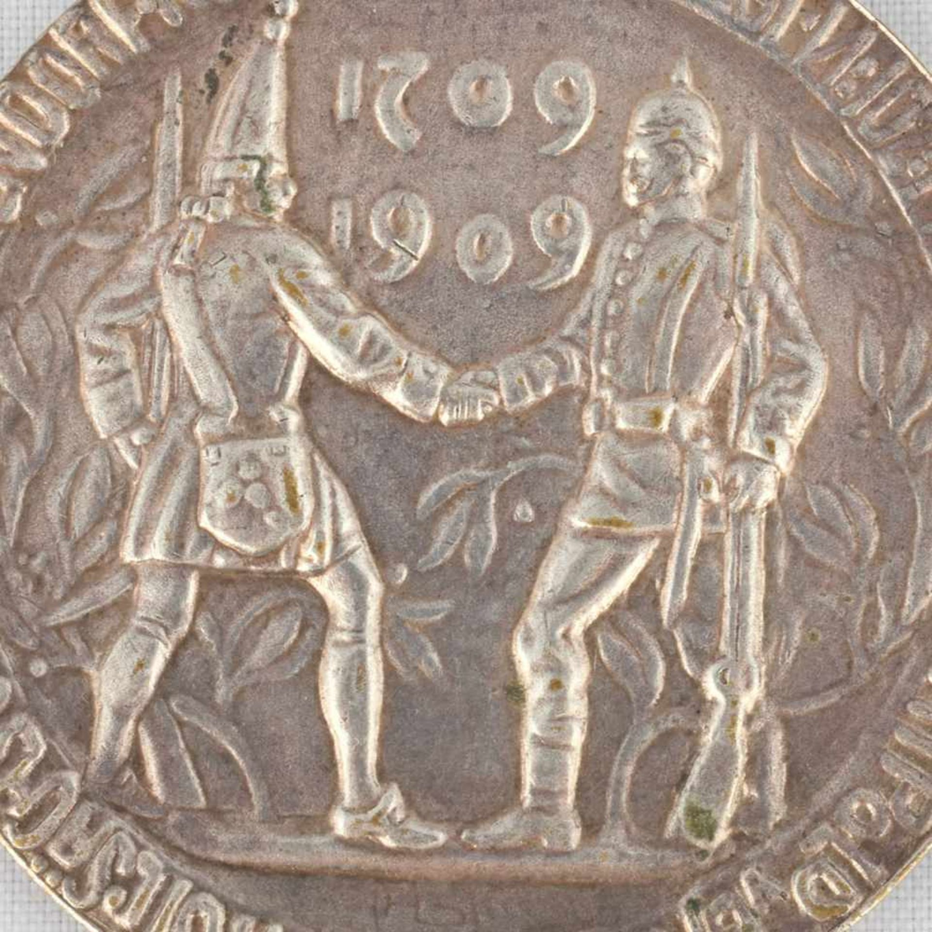 Medaille Kaiserreich - Bayern 1909 Bronze versilbert, 200 jähriges Jubiläum Königlich Sächsische