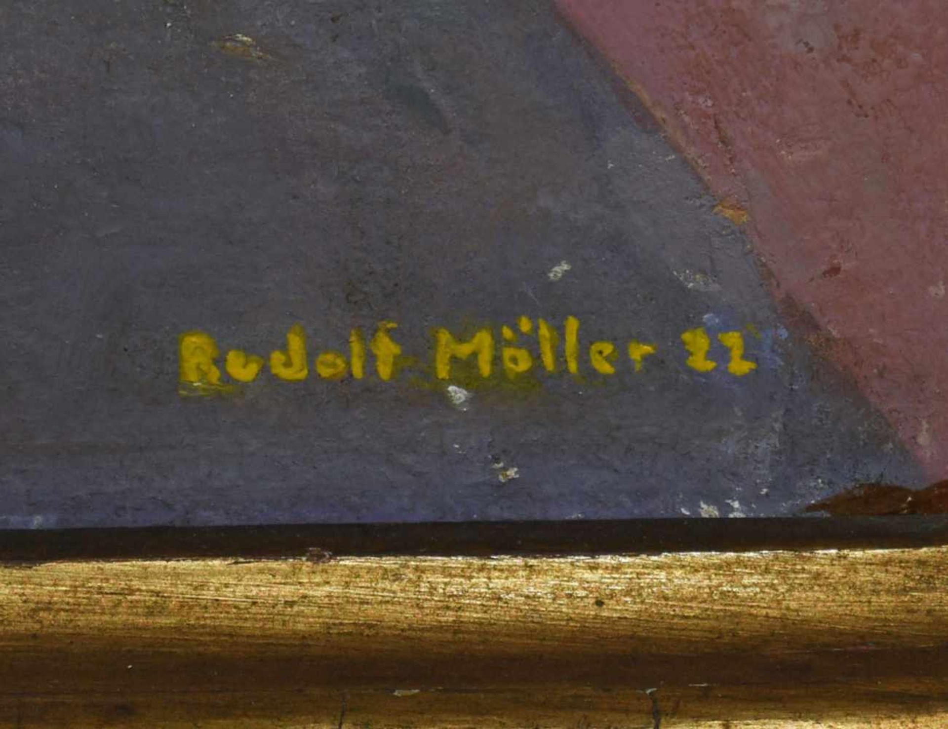 Möller, Rudolf (1881 Schmiedefeld - 1967 Lörrach) Mischtechnik/Malkarton, "Adam und Eva", rechts - Bild 5 aus 5