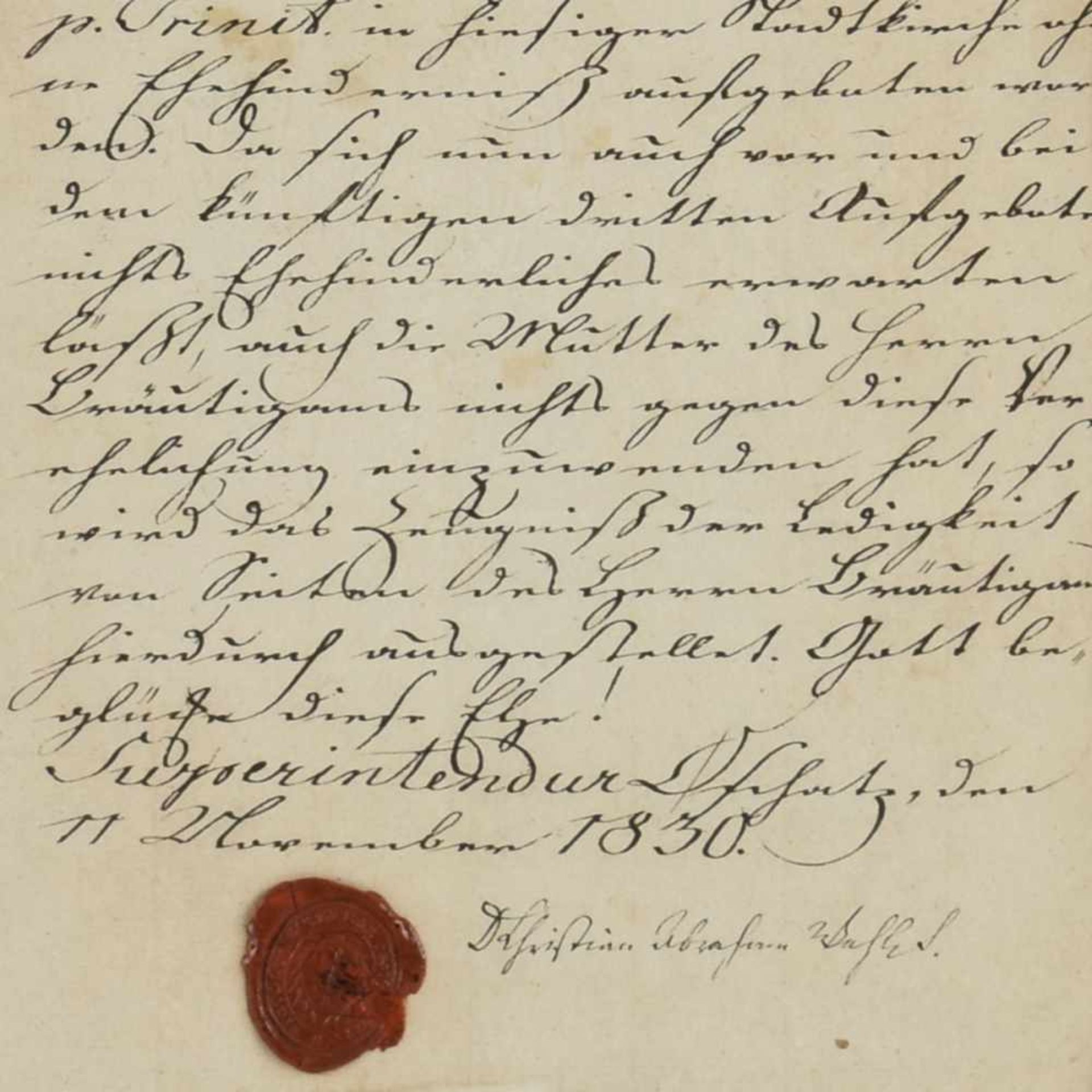 Konvolut historischer Schriftverkehr vor allem amtliche Schreiben und Bescheinigungen aus den 1830er