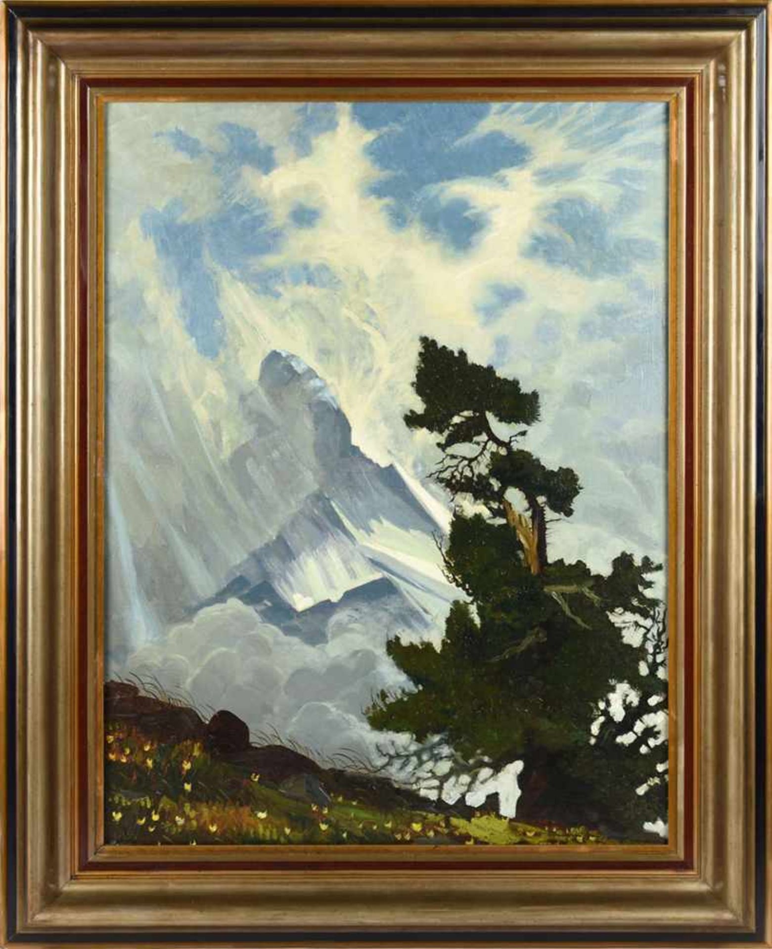 Herzing, Hanns (1890 Dresden - 1971 ebd.) Öl/Lwd., "Matterhorn im Sturm", rechts unten signiert, - Bild 3 aus 3