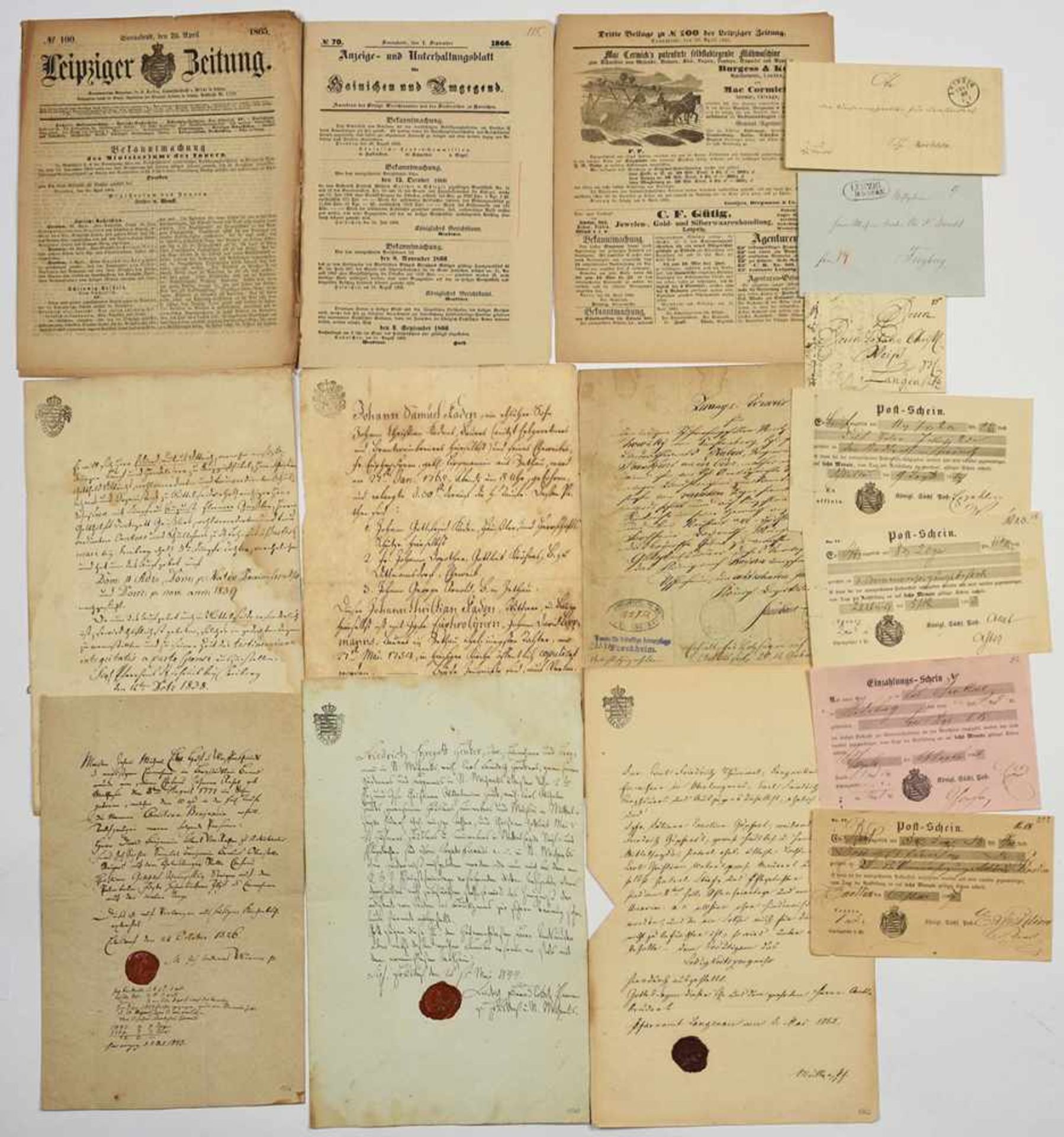 Konvolut Briefe Vorphilatelie Sachsen, Postscheine etc. insg. über 60 Stück, dabei u.a.: 1 x Brief - Bild 2 aus 2