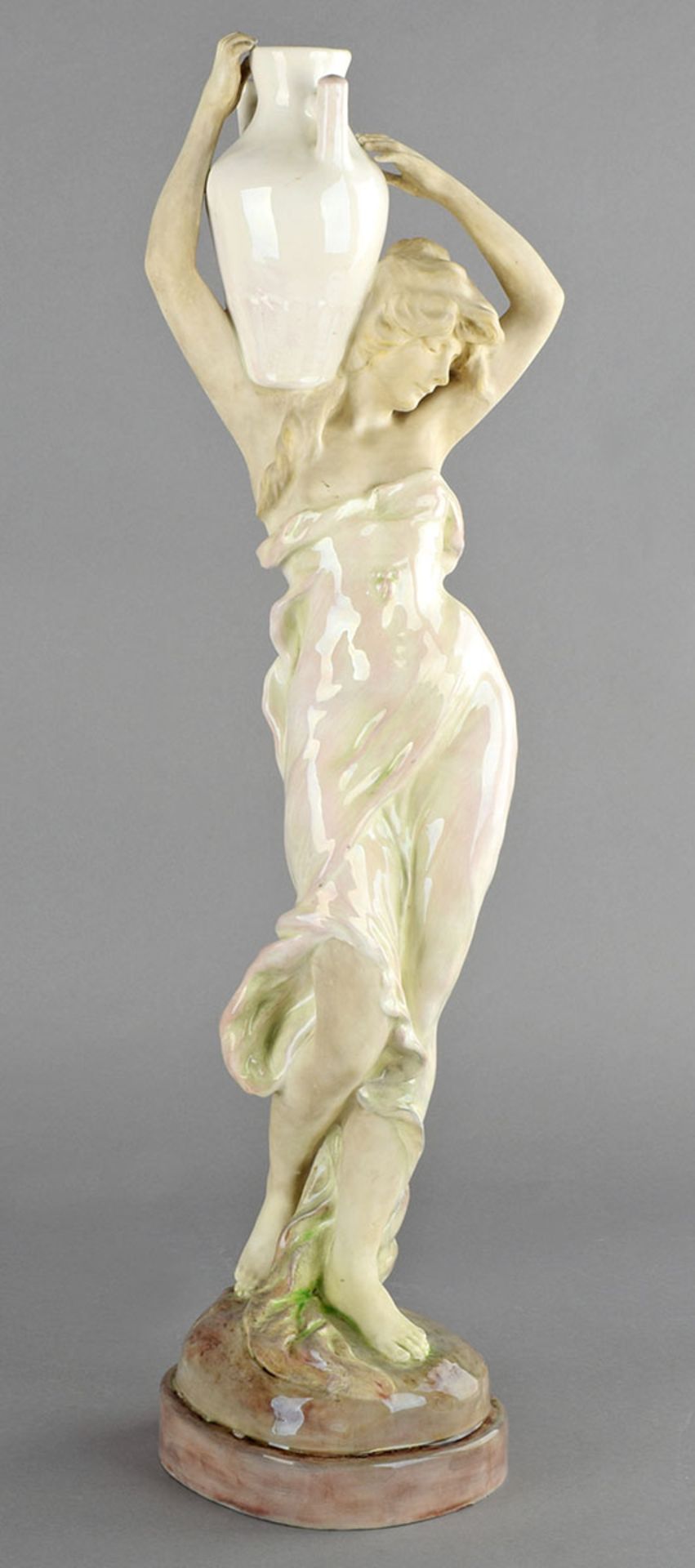 Jugendstil-Aktfigur Hersteller: Friedrich Goldscheider, Wien (Pressmarke), Entwurf: A. Bertrand,