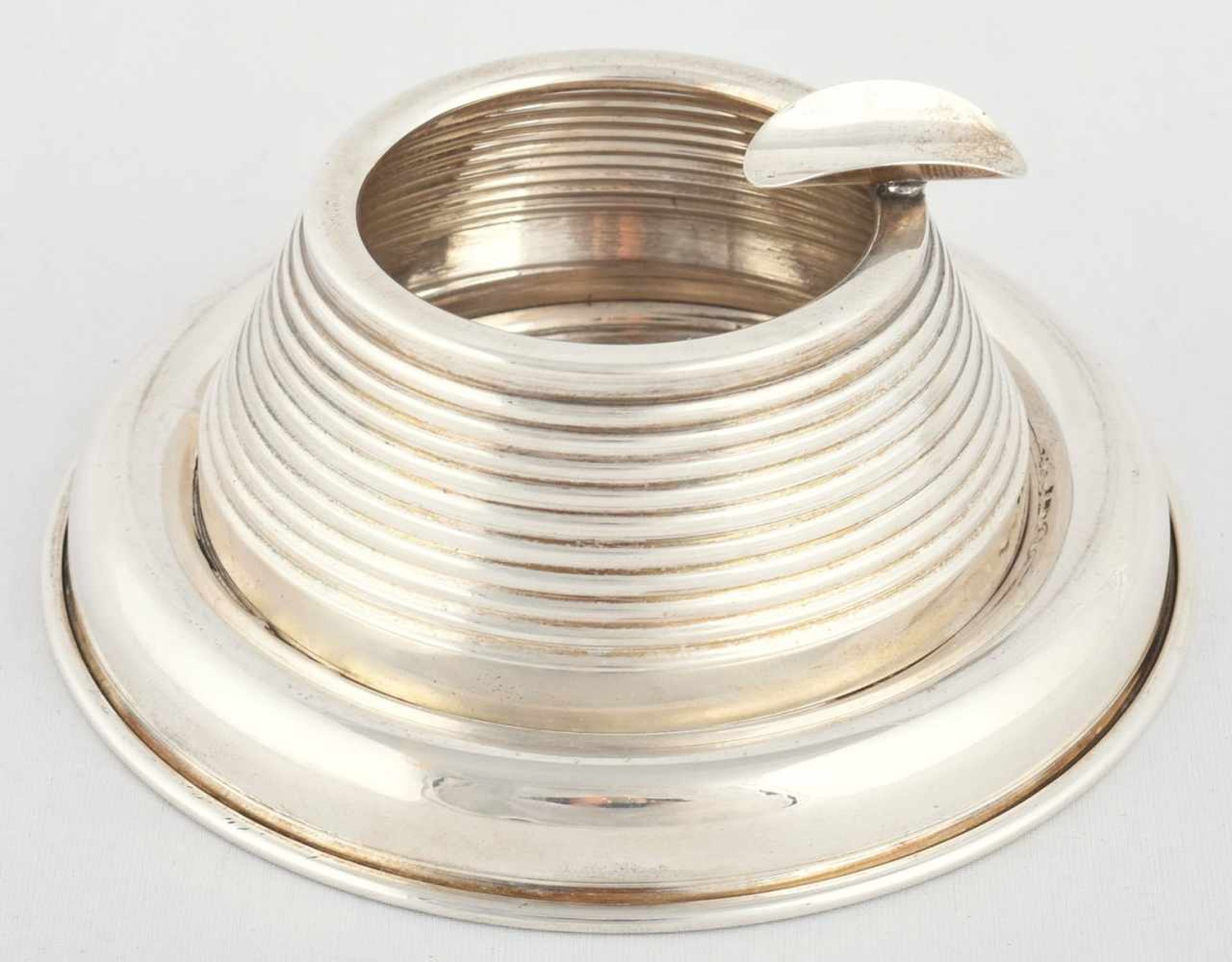 Aschenbecher Silber 900, gemarkt "Sener", runde Schale mit gebogenem Rand, darauf abnehmbare - Bild 2 aus 2