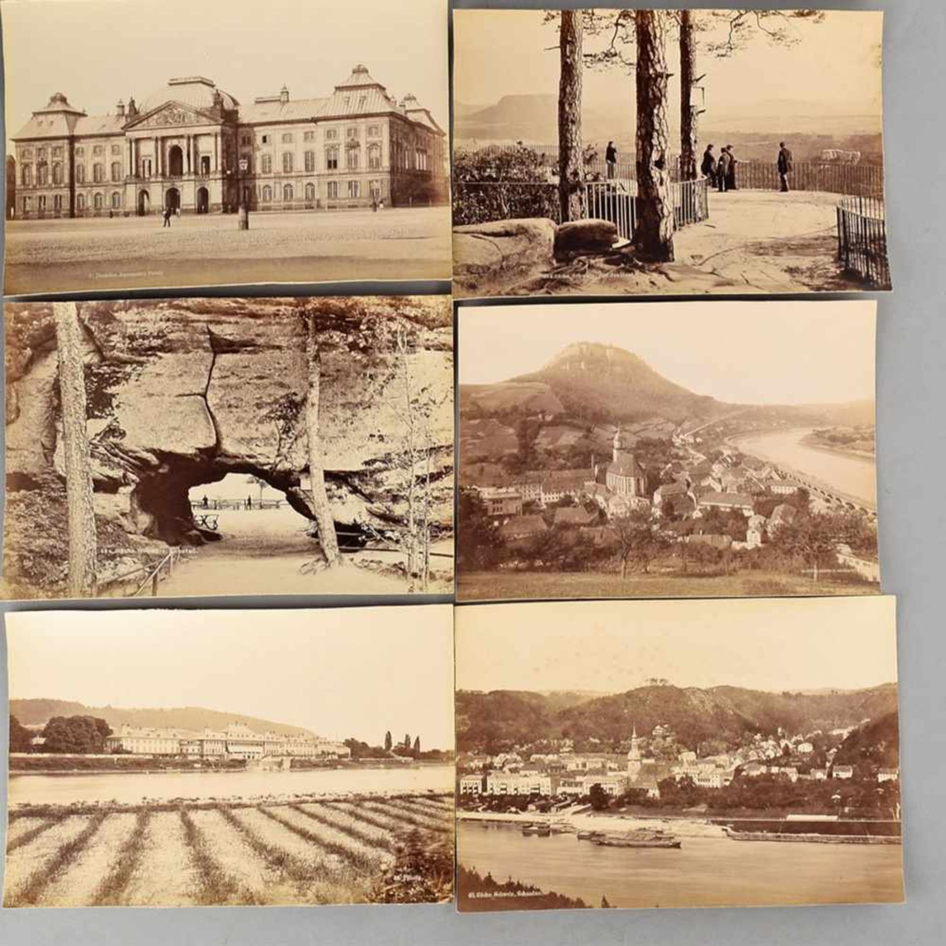 Konvolut historische Fotografien F. & O. Brockmanns Nachf. Rudolph Tamme, Dresden (überwiegend