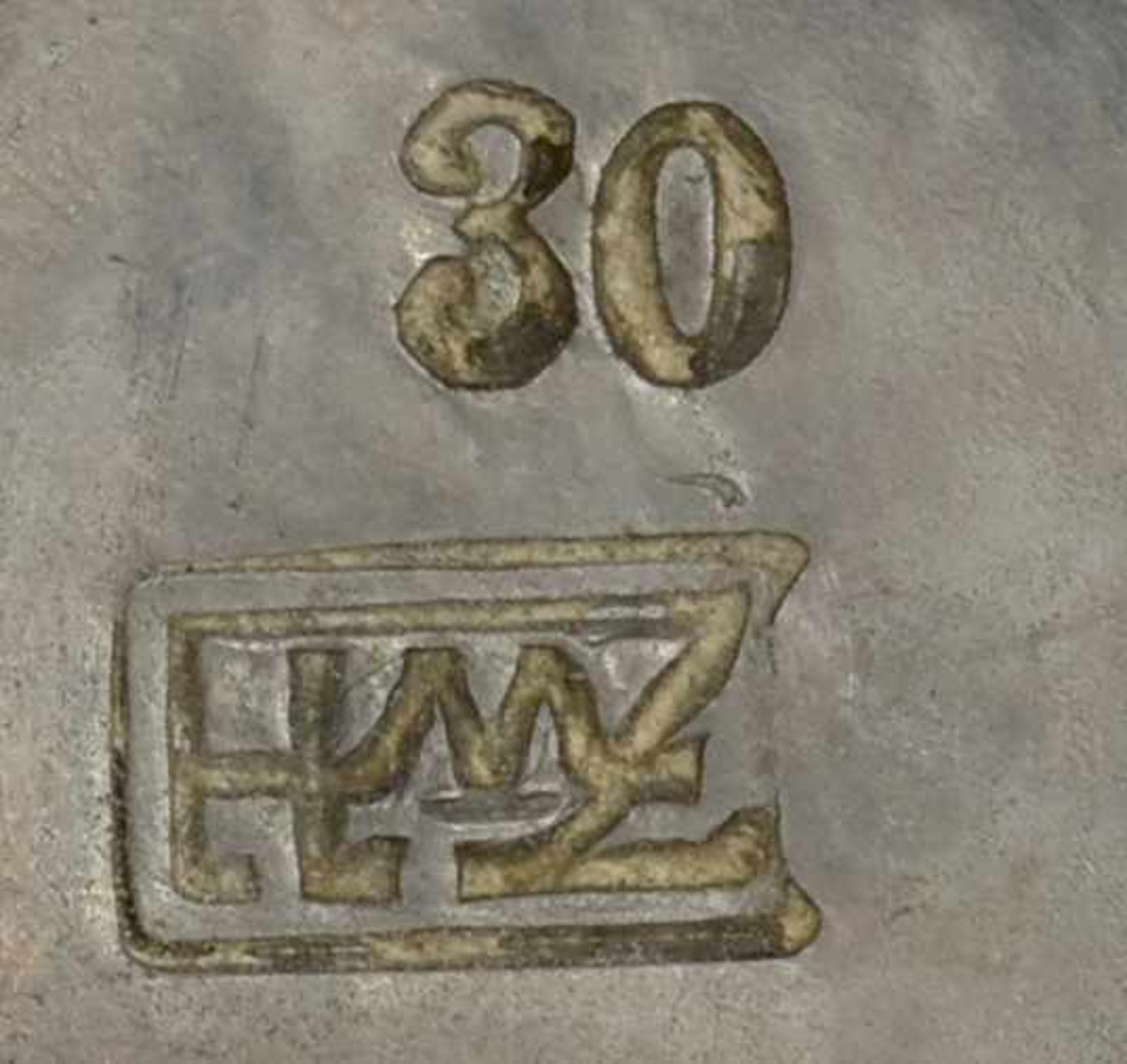 Obstschale Zinnwerkstatt Hellerau (für Deutsche Werkstätten für Handwerkskunst), Pressmarke ZWH, - Bild 4 aus 4
