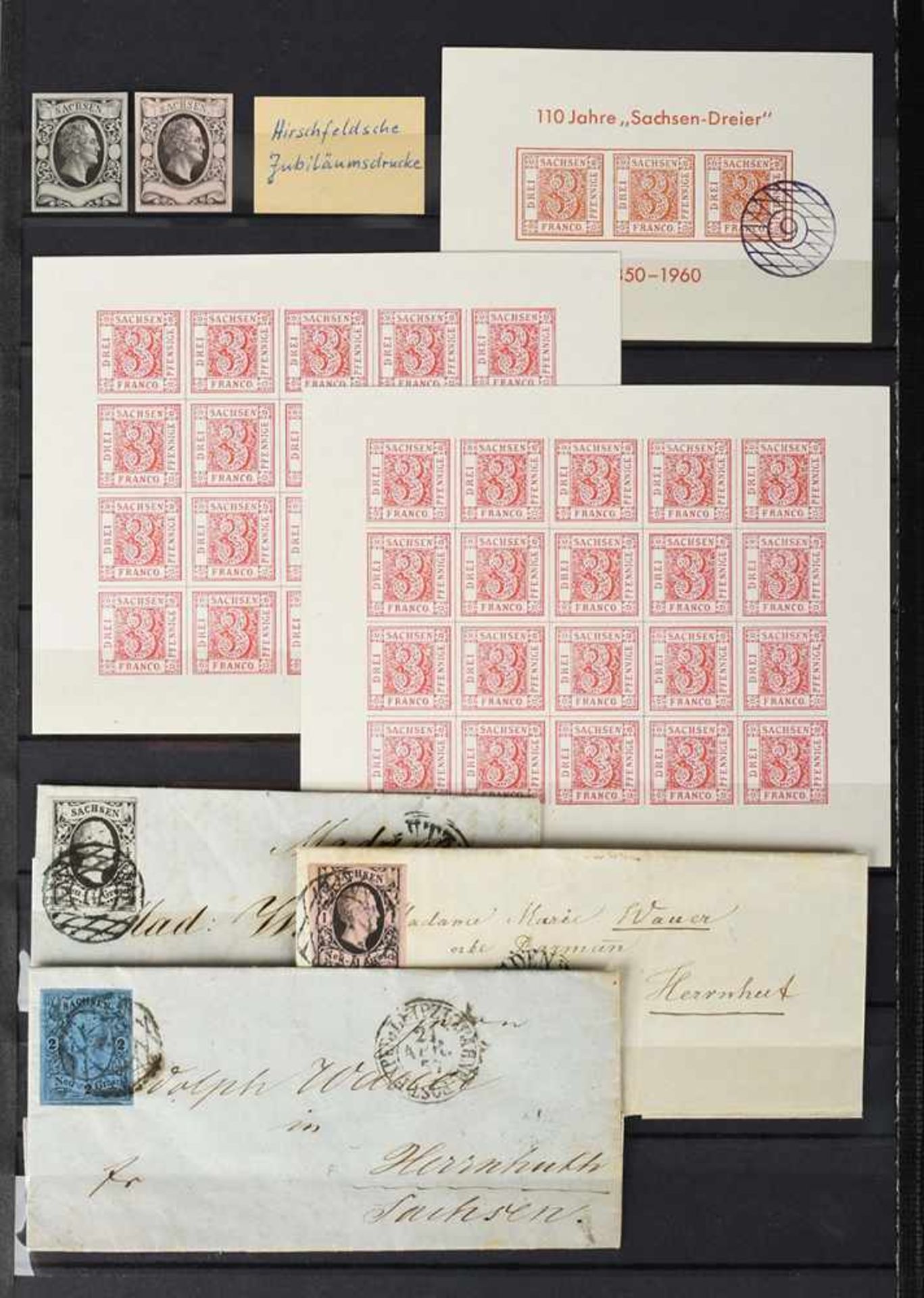 Konvolut Briefmarken und Belege Sachsen gestempelt, schöne Auswahl von der Freimarke Staatswappen - Bild 3 aus 3